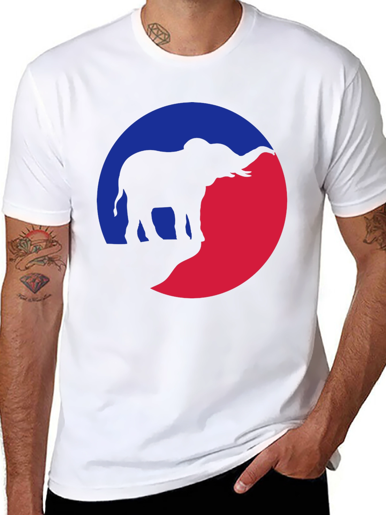 Elephant Silhouette Graphic Tee - Unique Design