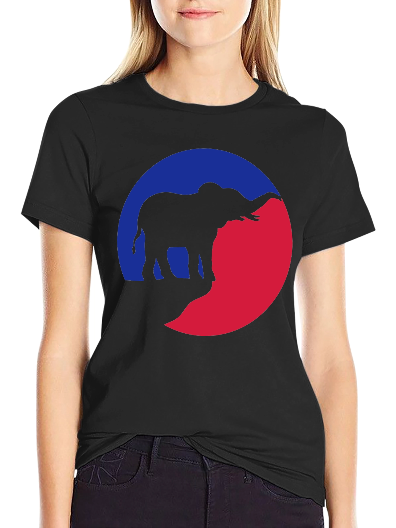 Elephant Silhouette Graphic Tee - Unique Design