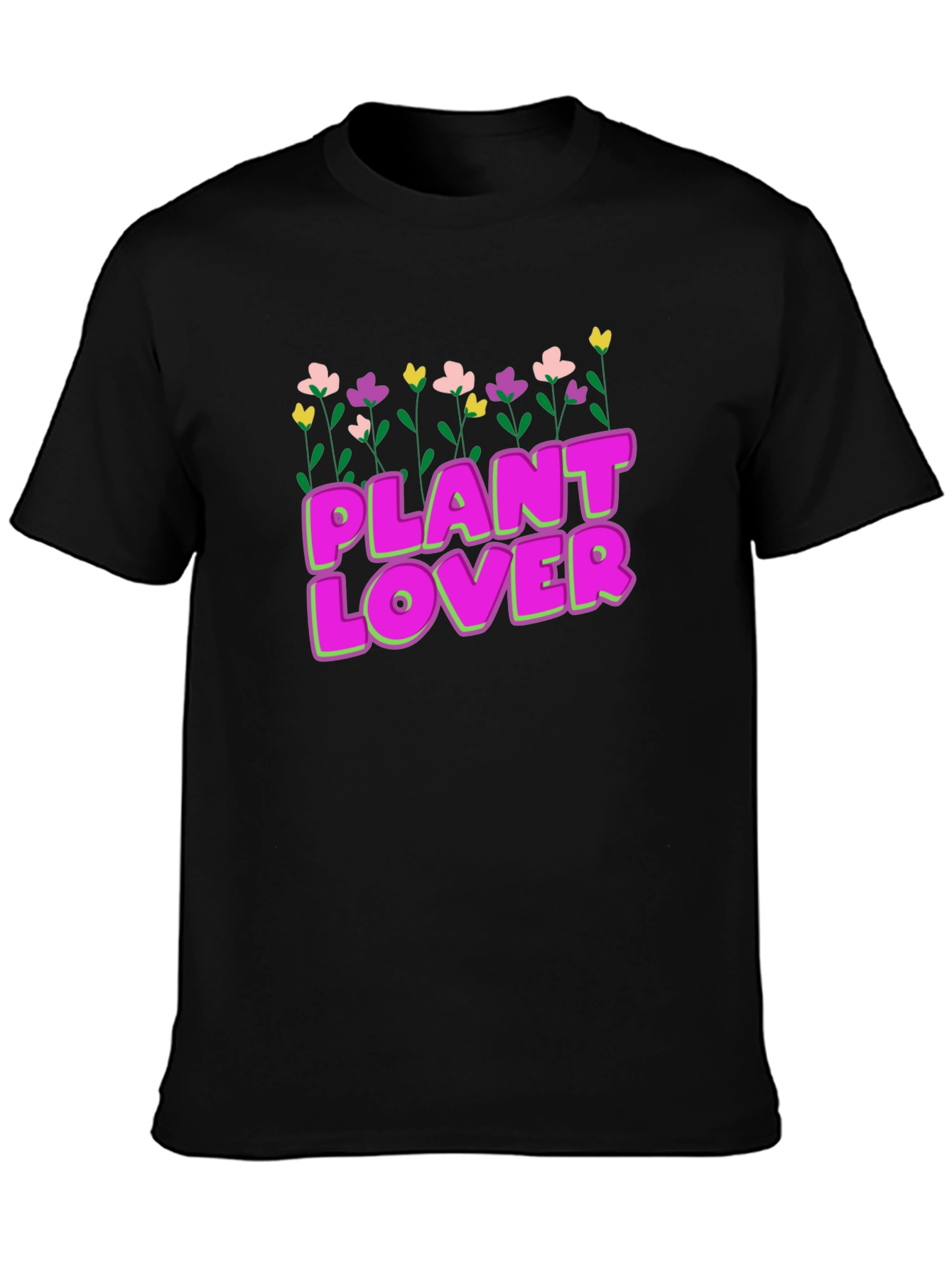 Plant Lover Graphic T-Shirt - Black Cotton Tee