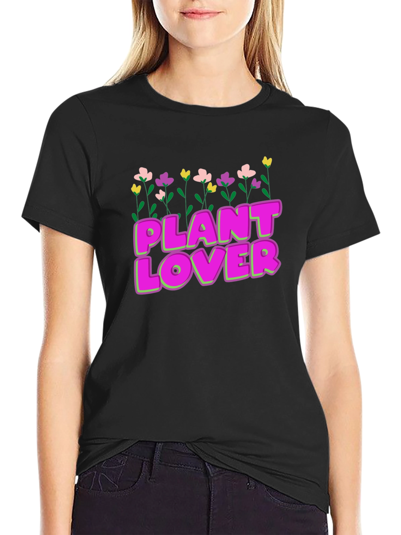 Plant Lover Graphic T-Shirt - Black Cotton Tee