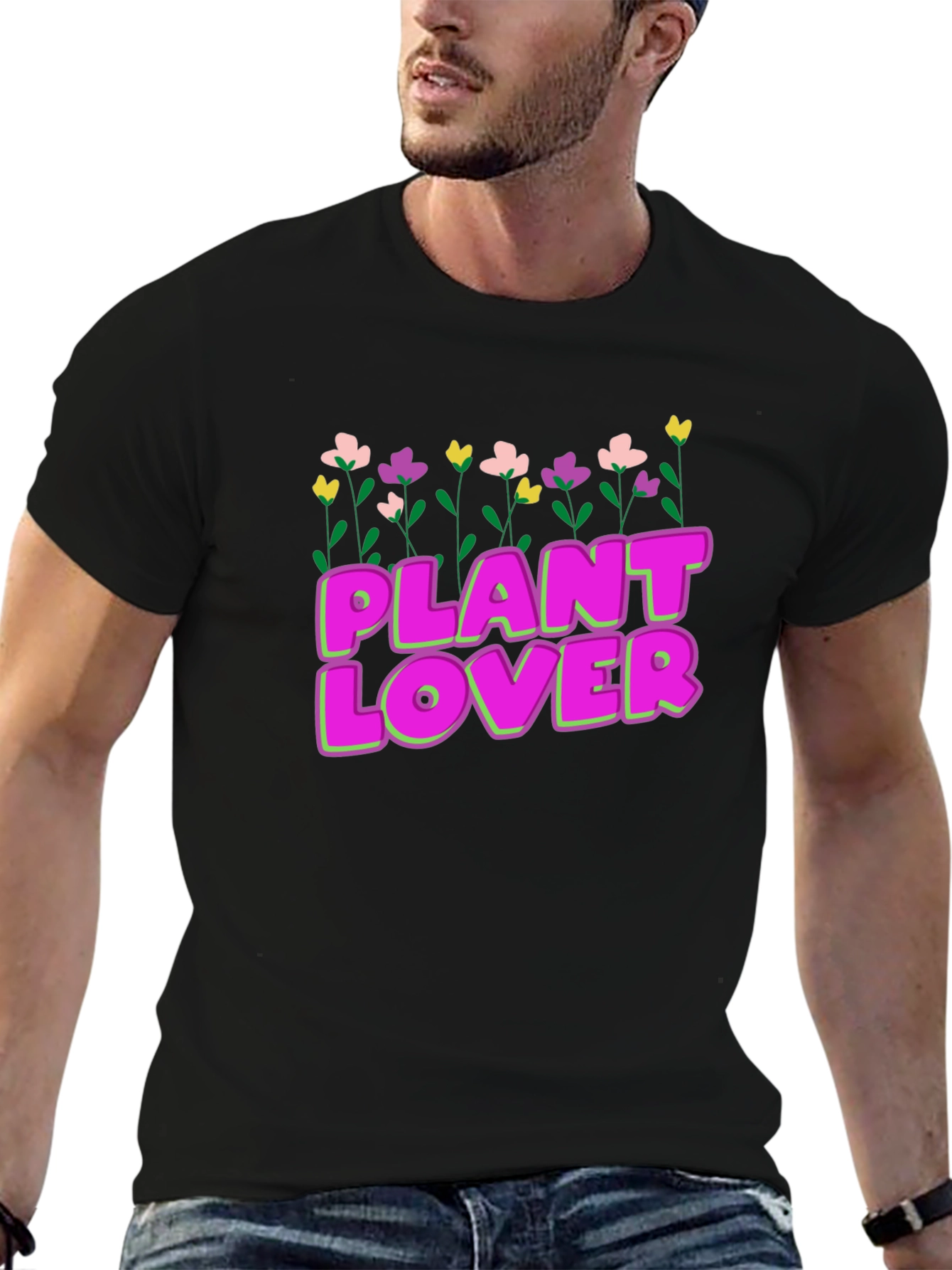 Plant Lover Graphic T-Shirt - Black Cotton Tee