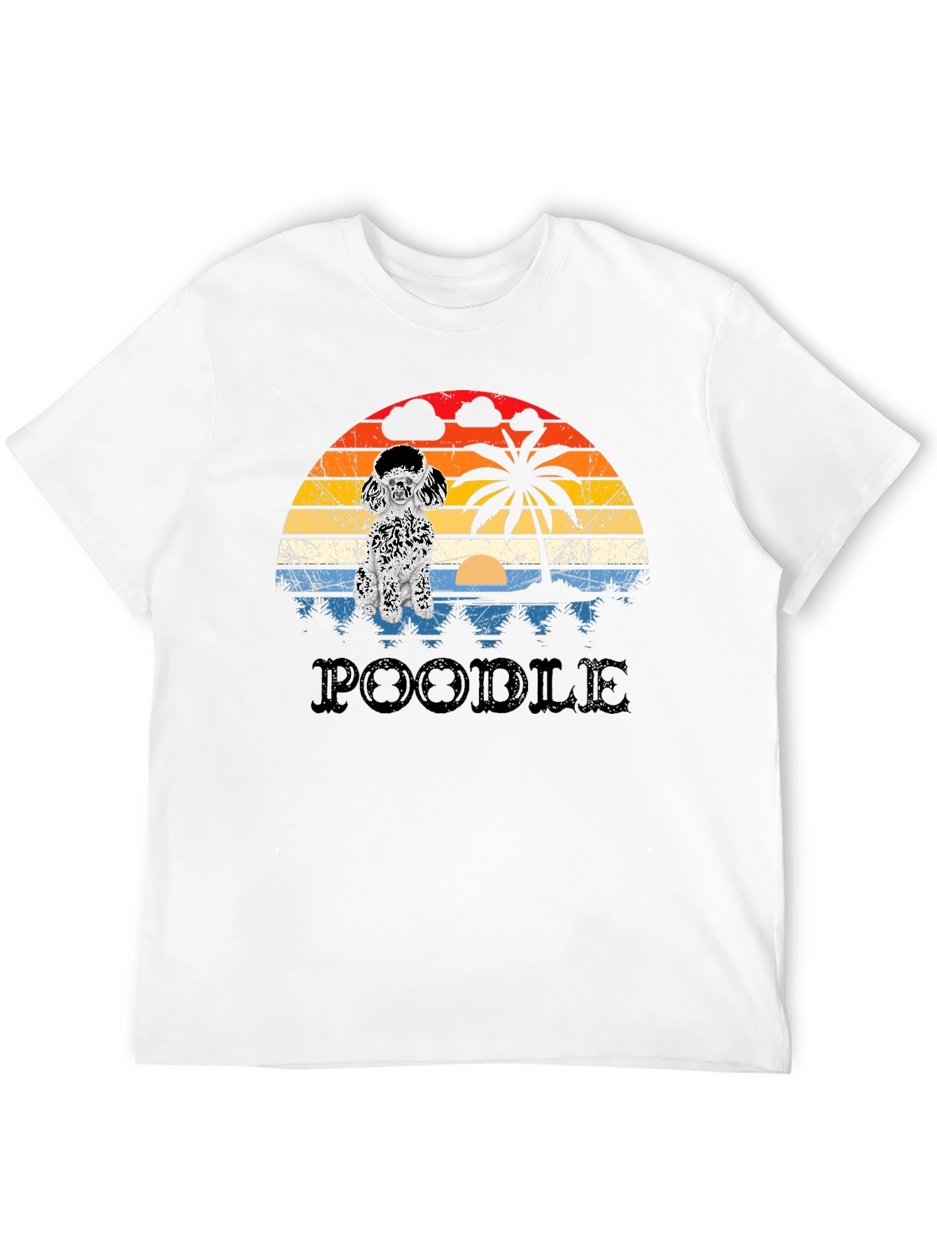 Poodle Sunset Graphic T-Shirt