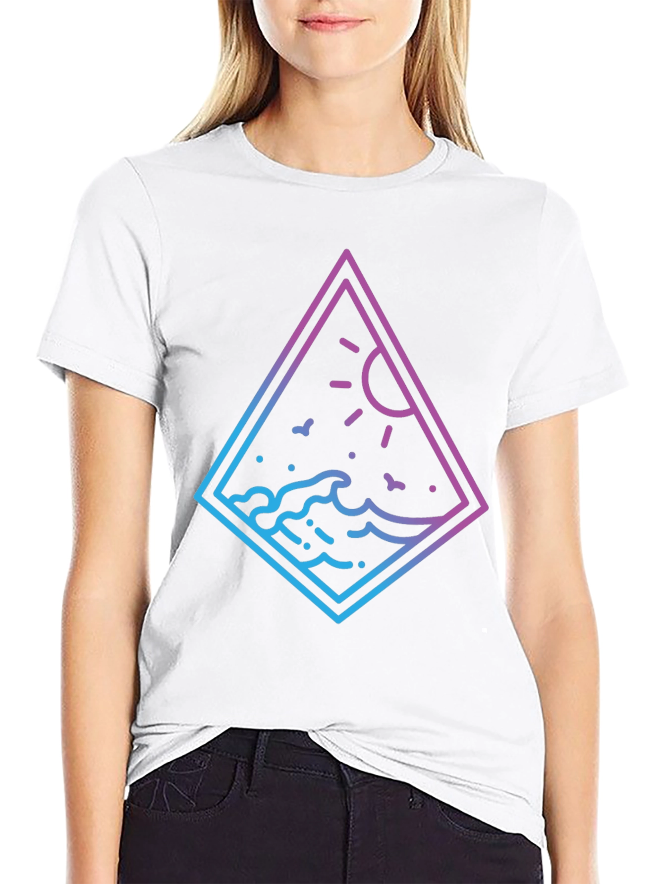 Ocean Wave Graphic Tee - Gradient Design