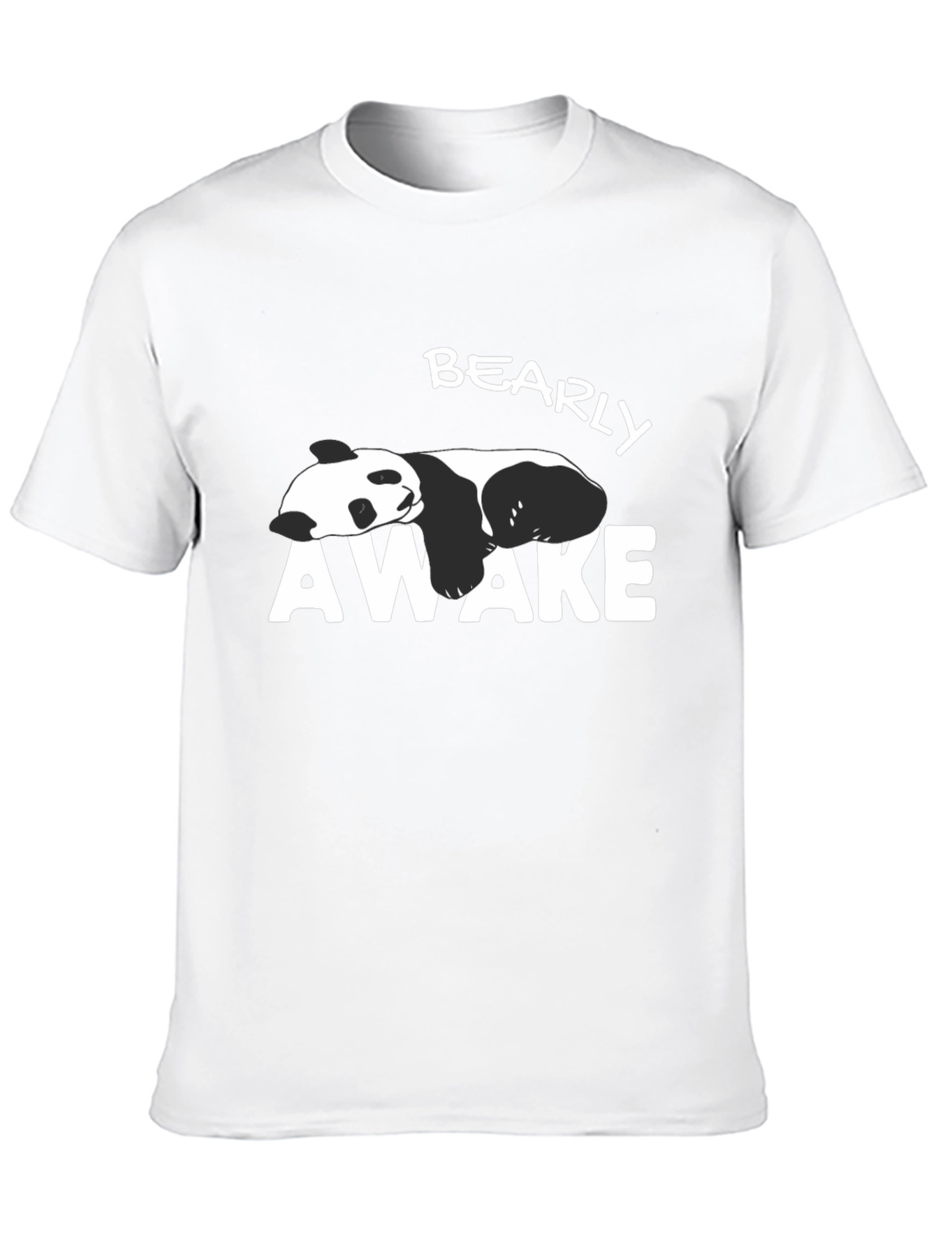 Bearly Awake Panda Graphic T-Shirt - Black