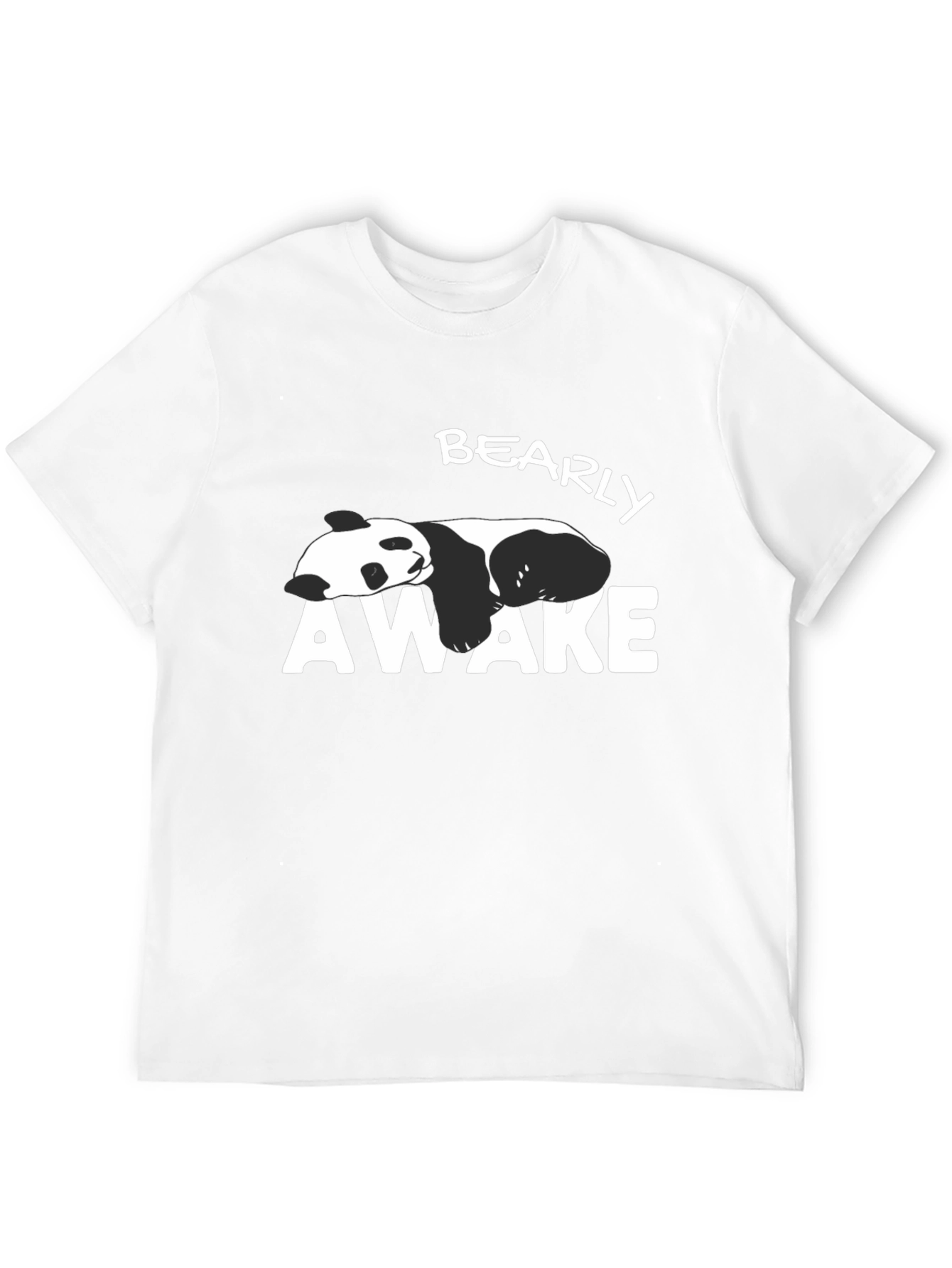 Bearly Awake Panda Graphic T-Shirt - Black