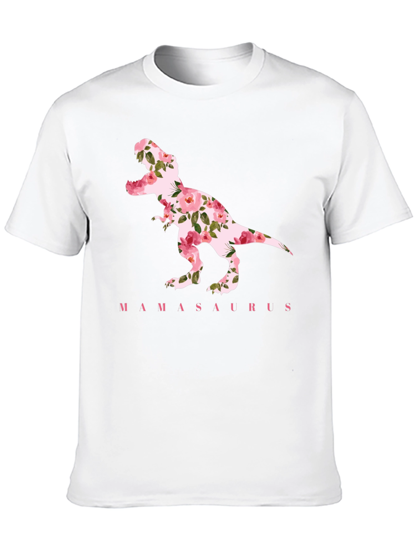MamaSaurus Floral Dinosaur T-Shirt