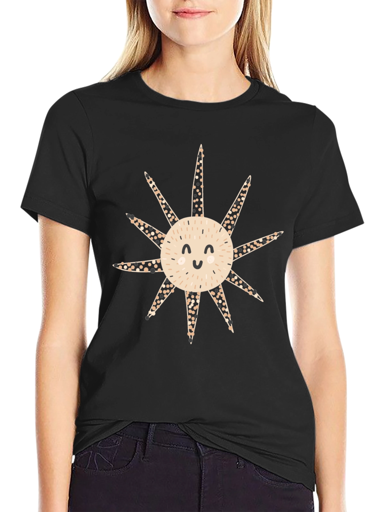 Cute Smiling Sunburst Graphic T-Shirt