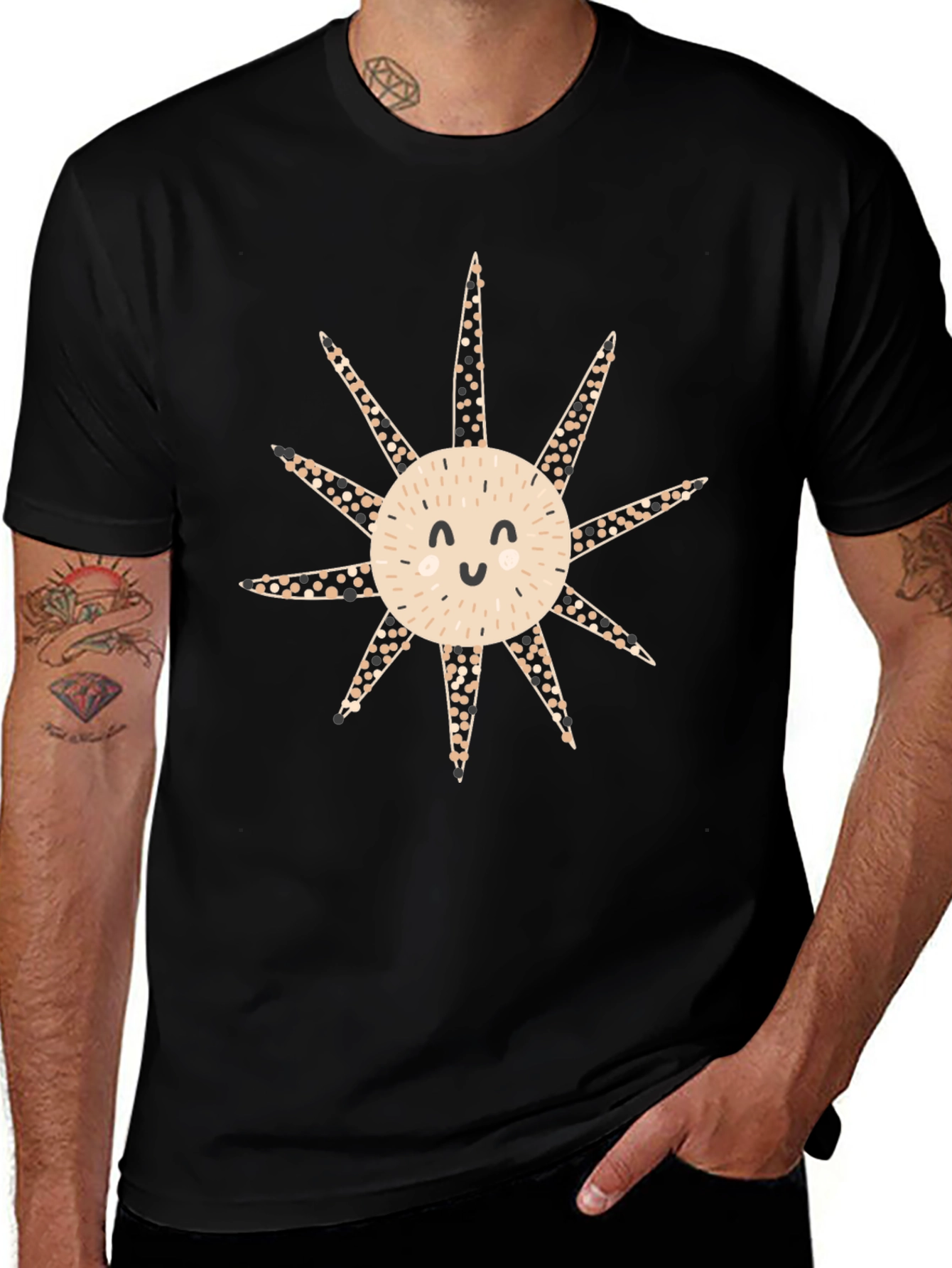 Cute Smiling Sunburst Graphic T-Shirt