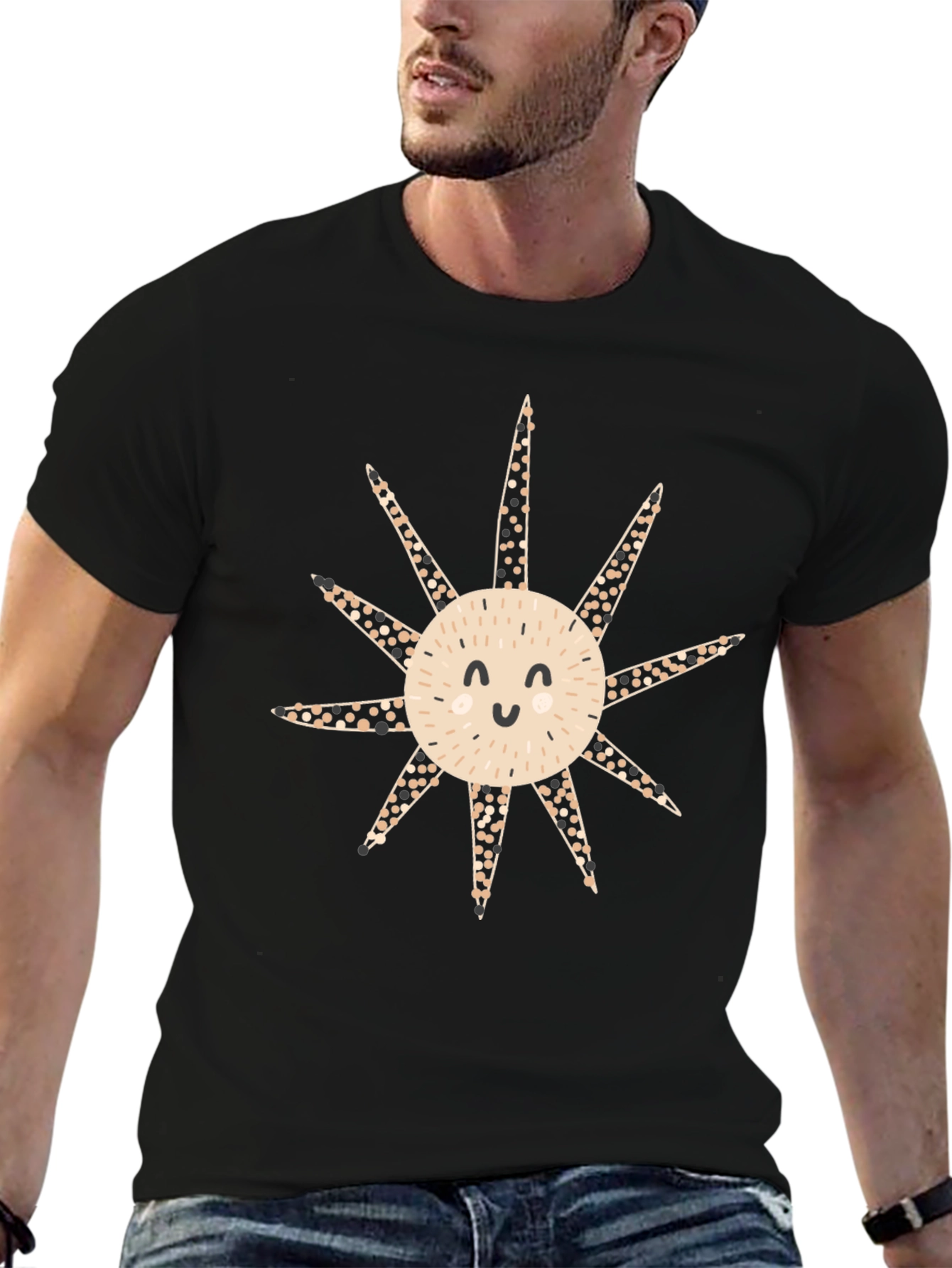 Cute Smiling Sunburst Graphic T-Shirt