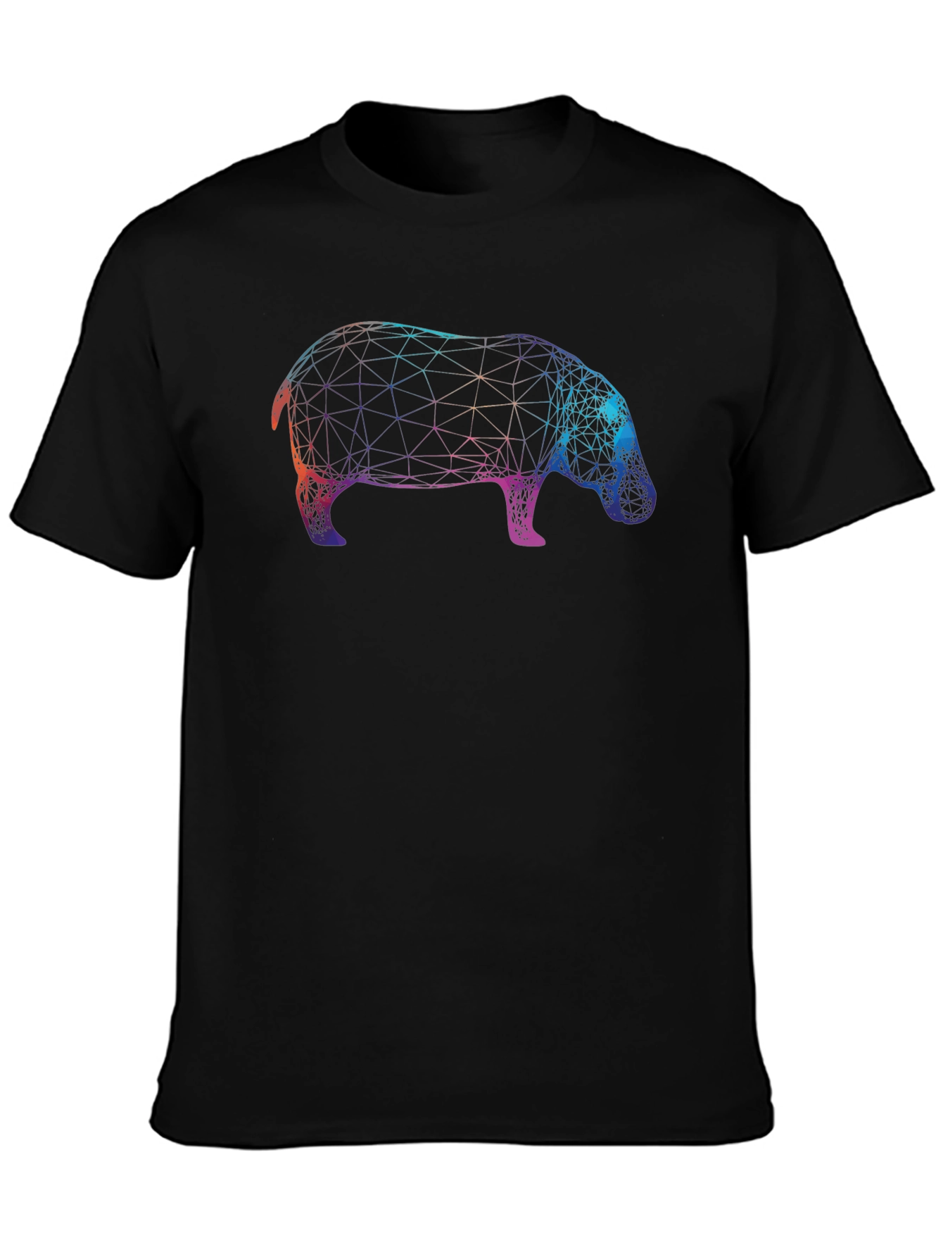 Geometric Hippo Graphic T-Shirt