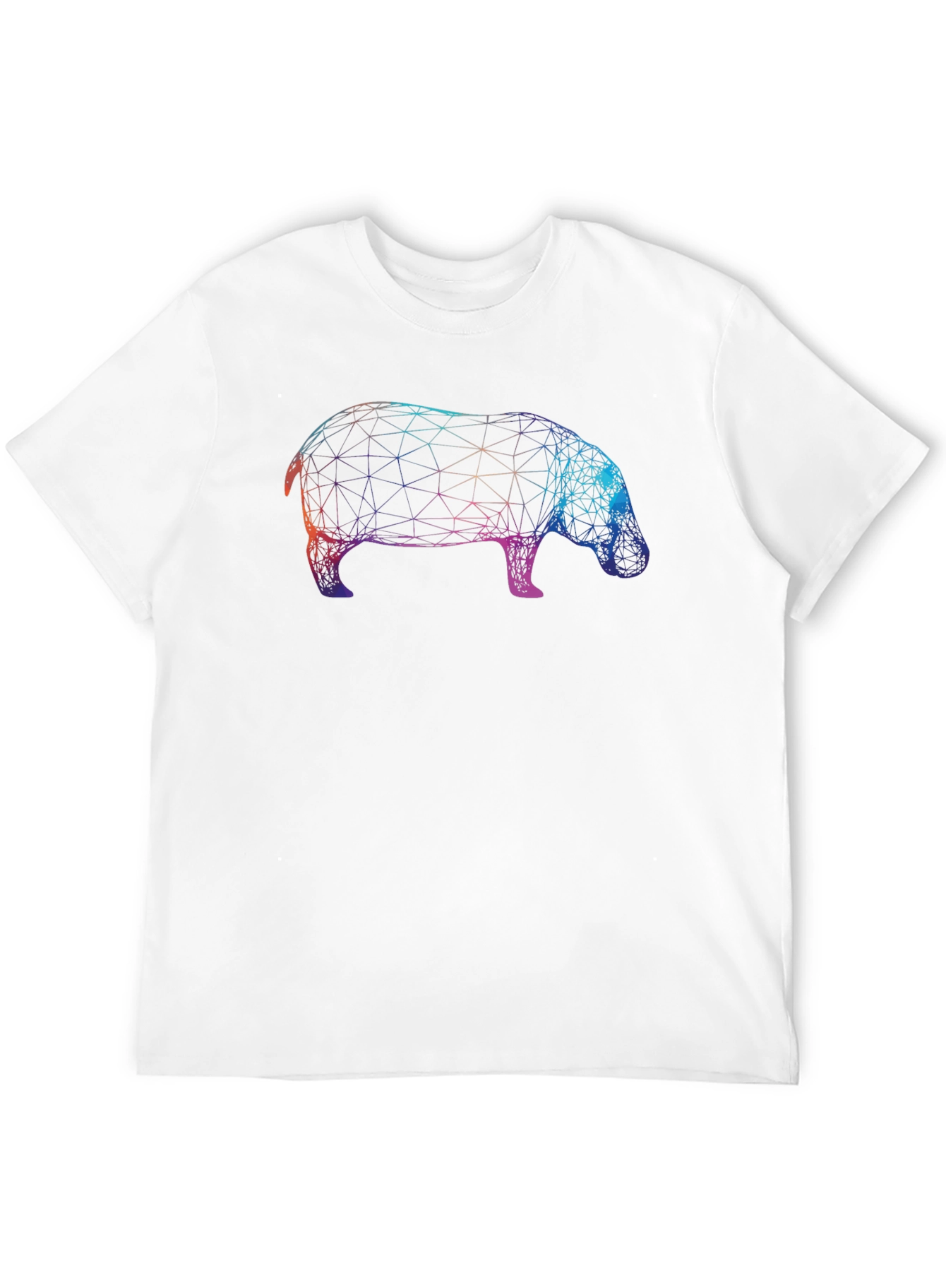 Geometric Hippo Graphic T-Shirt