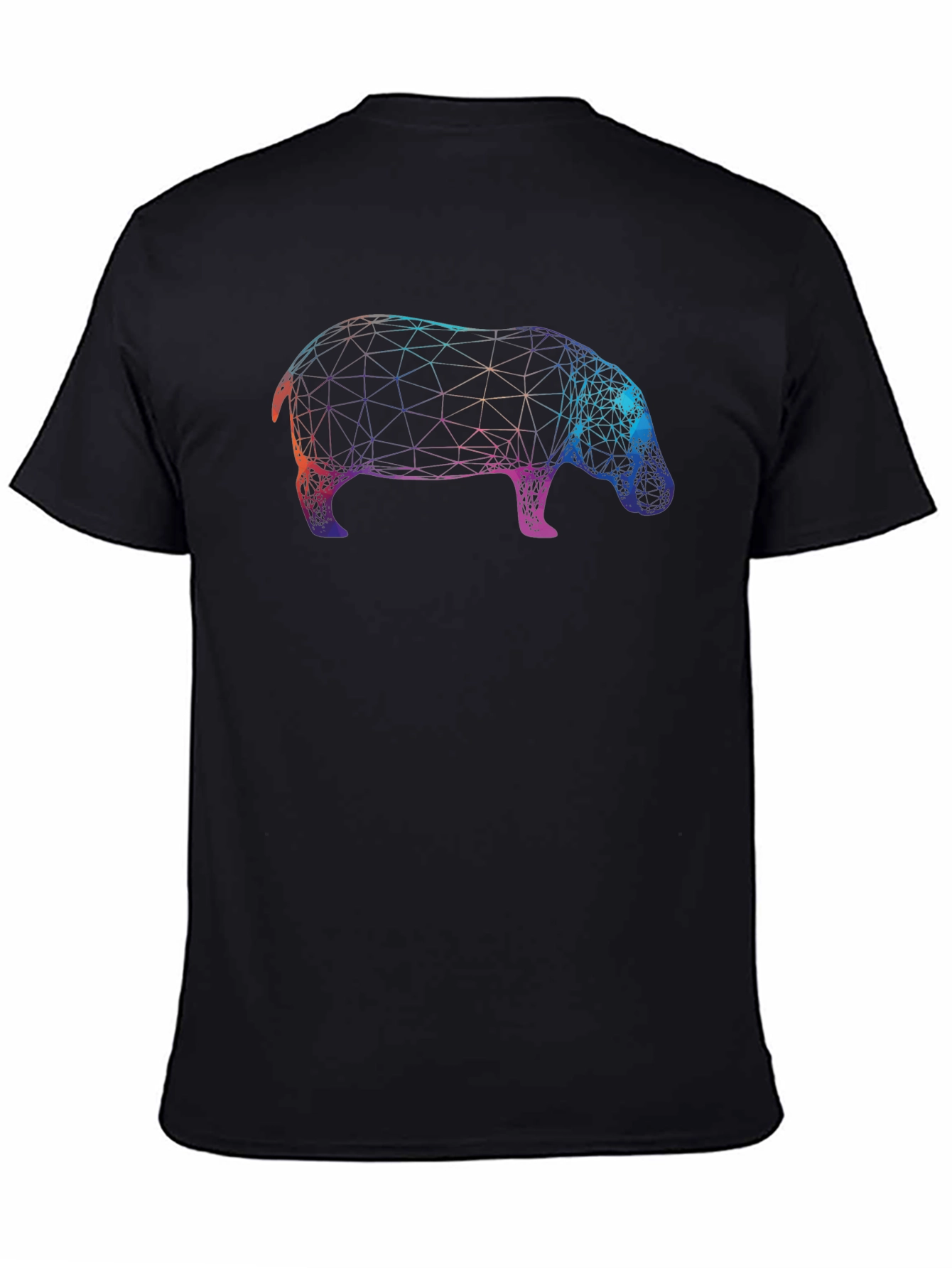 Geometric Hippo Graphic T-Shirt