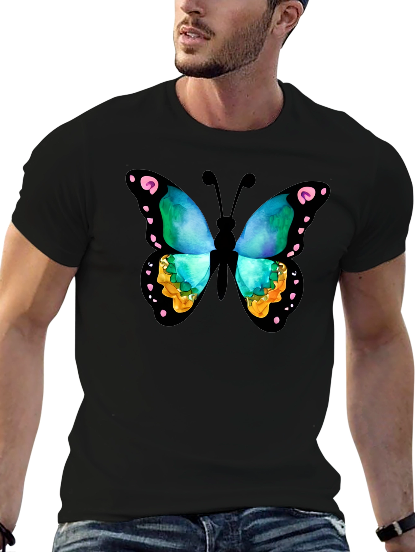 Butterfly Graphic Black T-Shirt