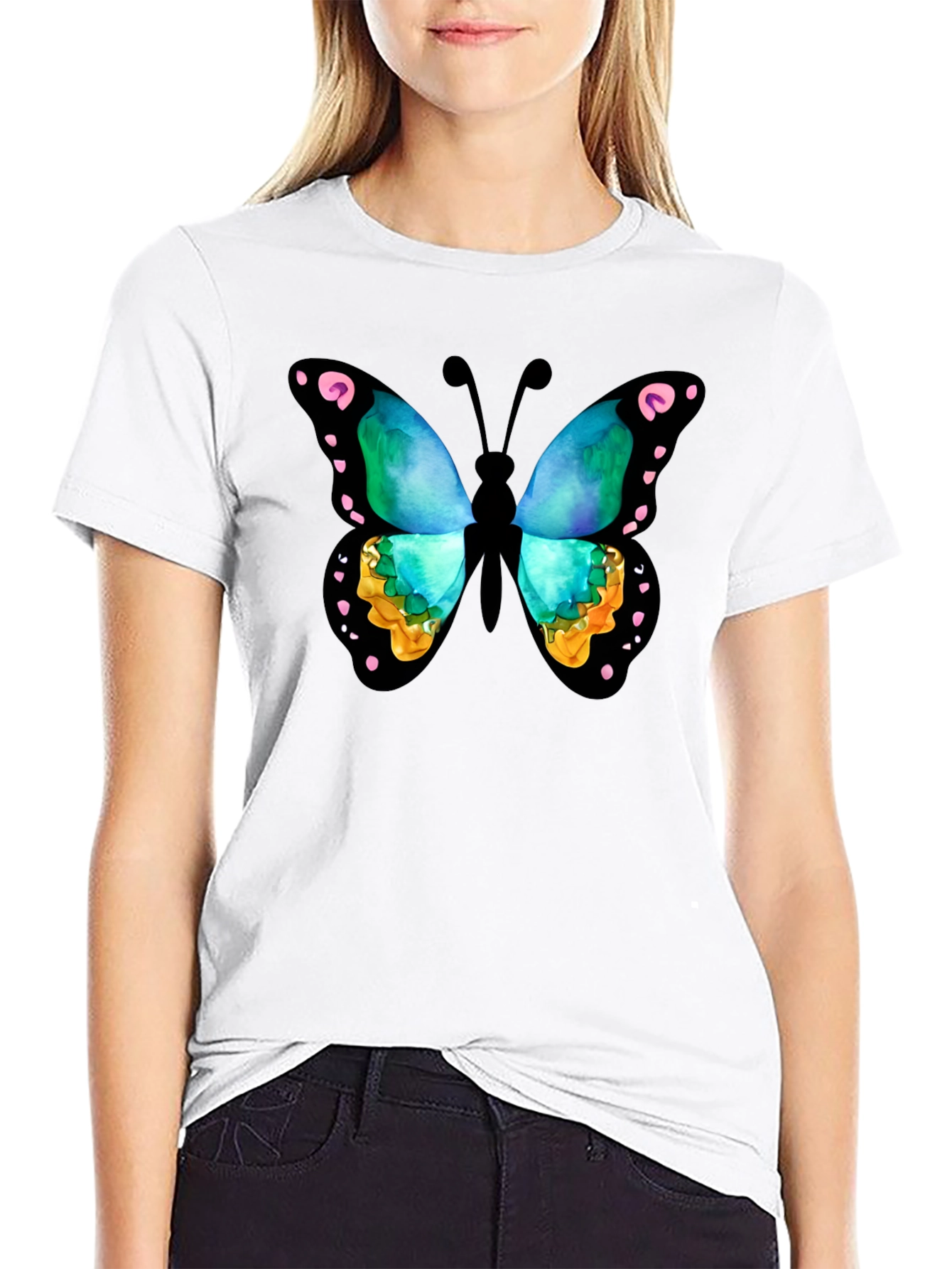 Butterfly Graphic Black T-Shirt