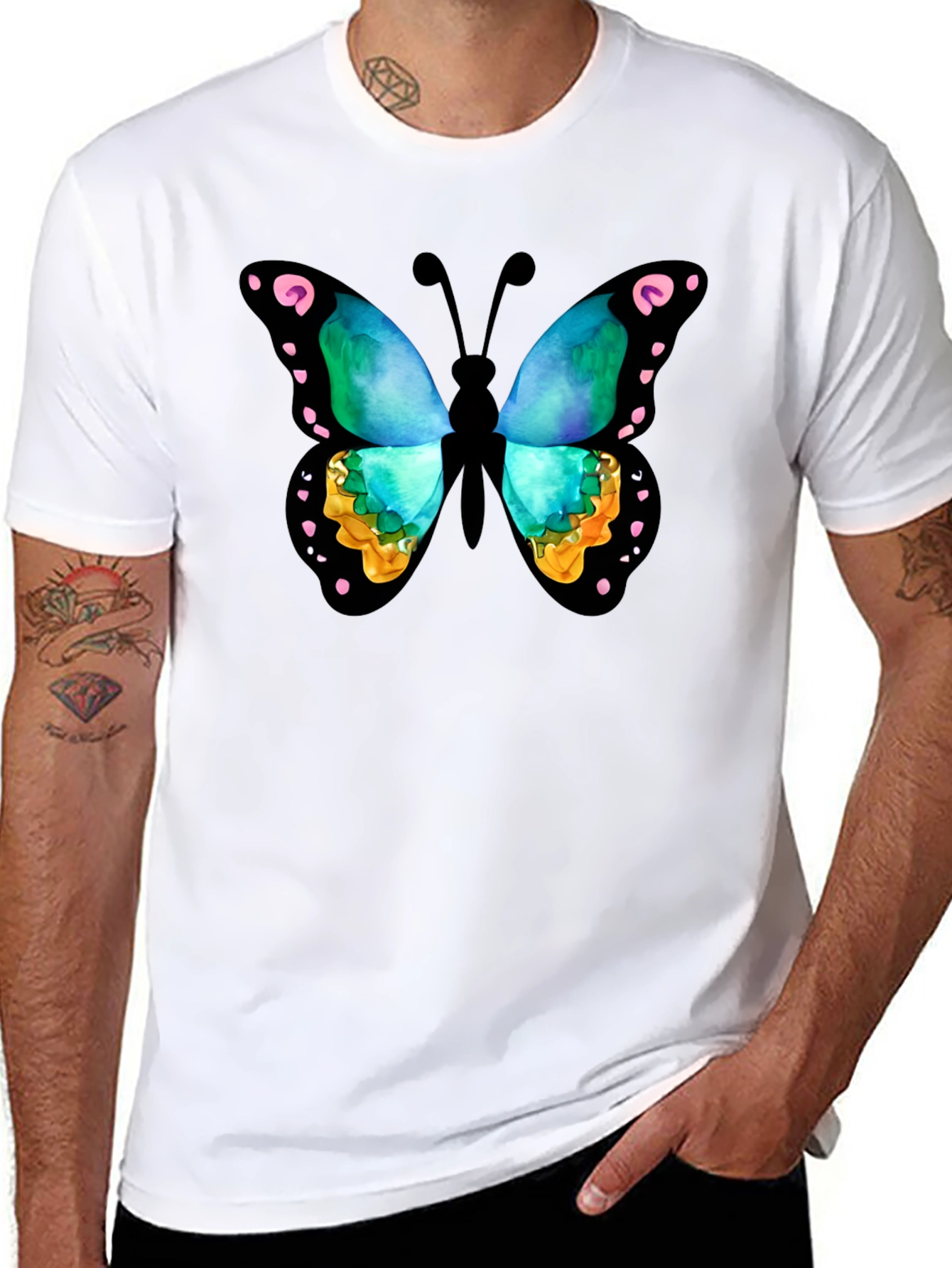 Butterfly Graphic Black T-Shirt