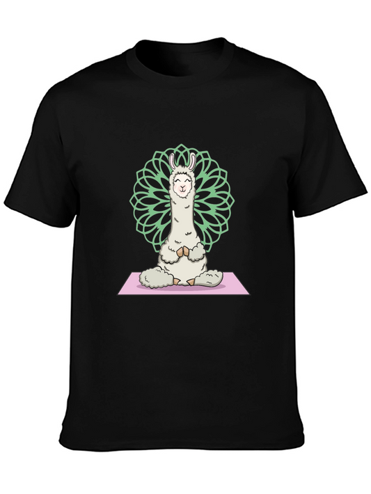 Yoga Llama Graphic Tee - Meditating Alpaca T-Shirt