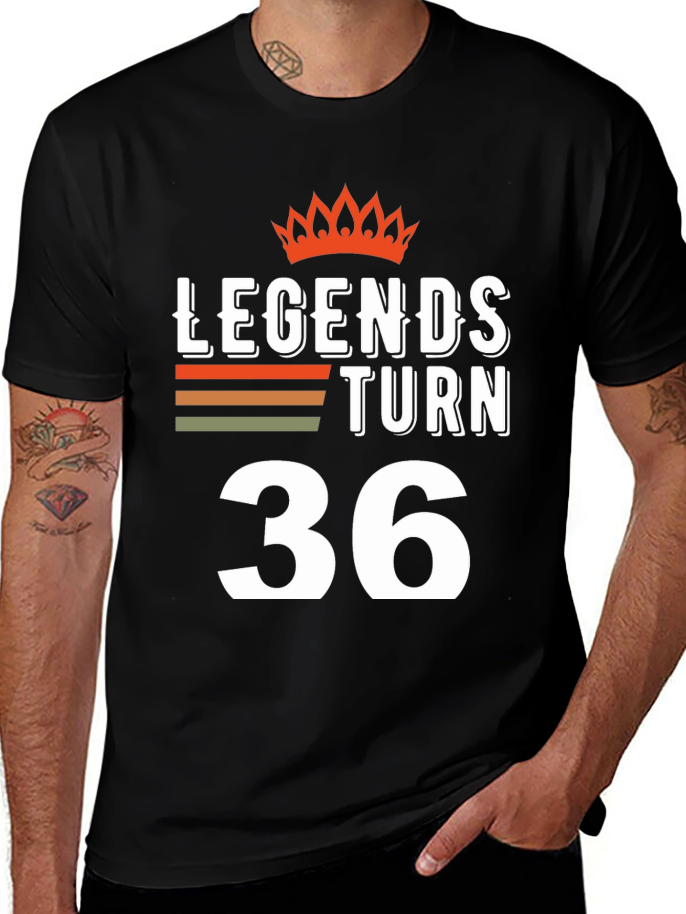Legends Turn 36 Black Graphic Tee