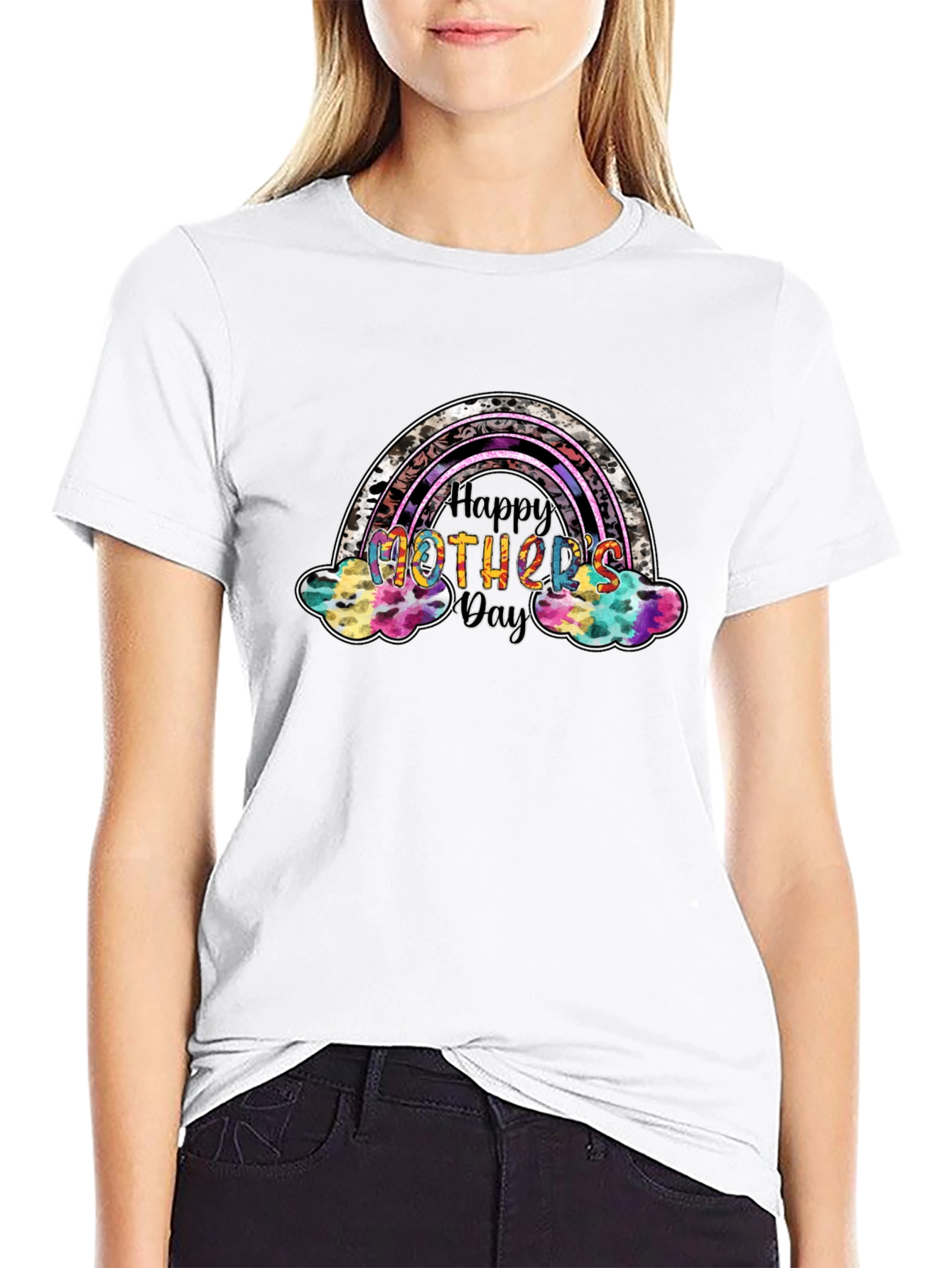Happy Mothers Day Rainbow Graphic Tee