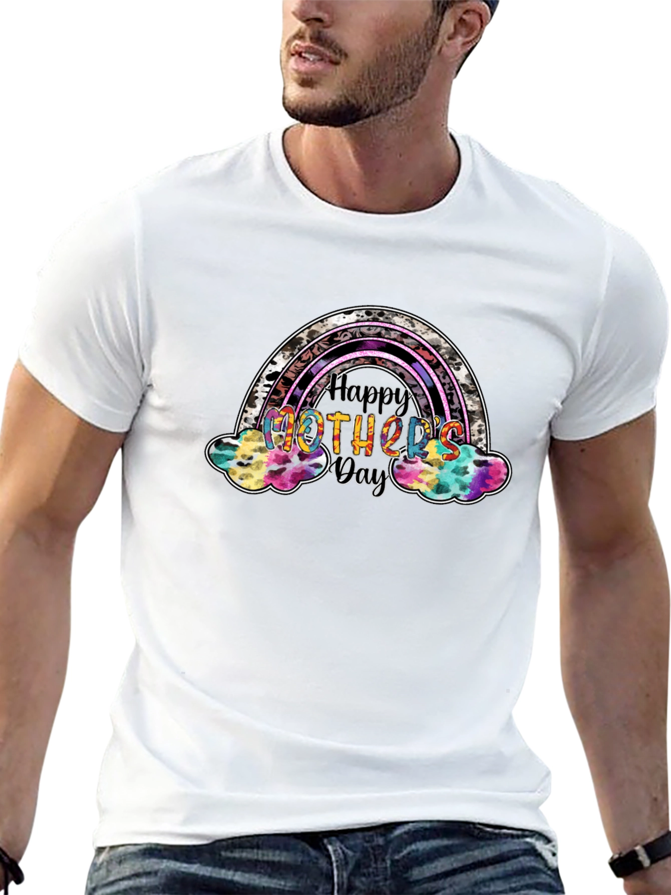 Happy Mothers Day Rainbow Graphic Tee