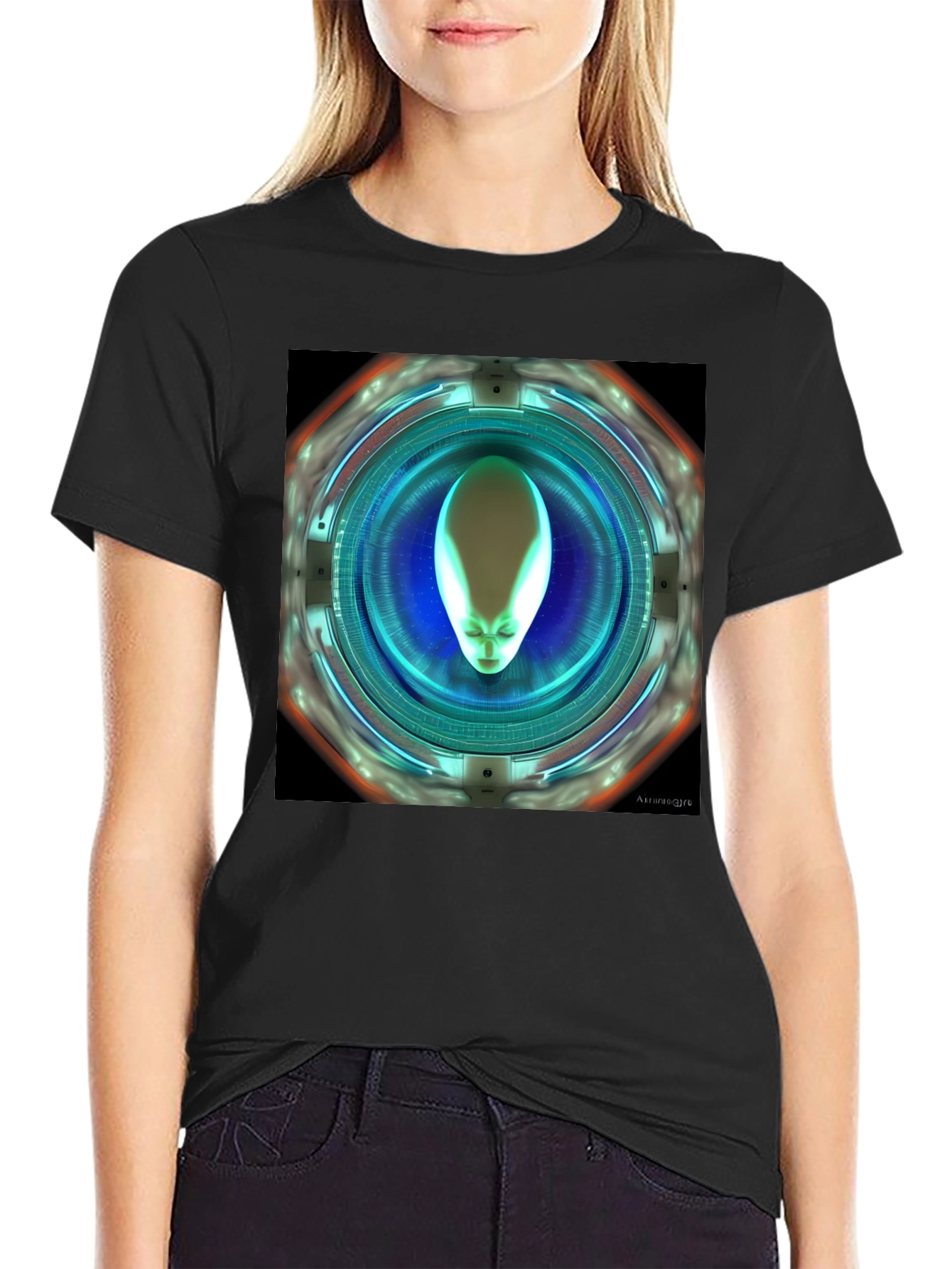 Alien Portal Graphic T-Shirt - Sci-Fi Style