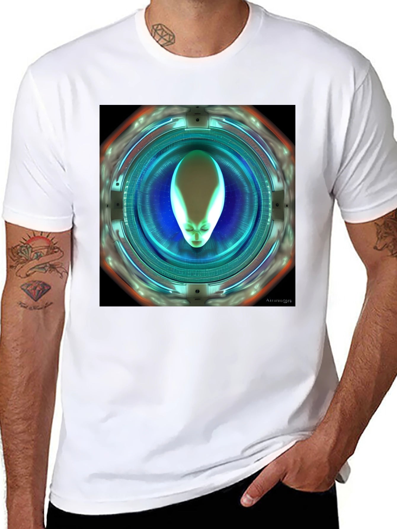 Alien Portal Graphic T-Shirt - Sci-Fi Style
