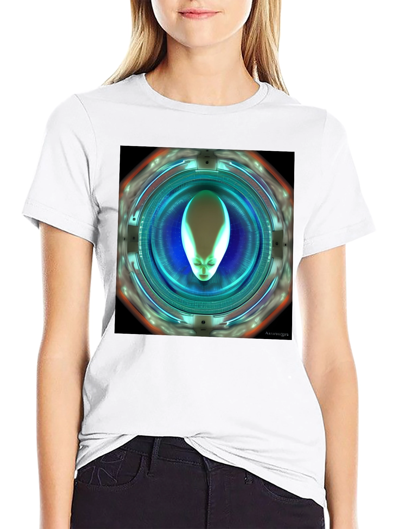 Alien Portal Graphic T-Shirt - Sci-Fi Style