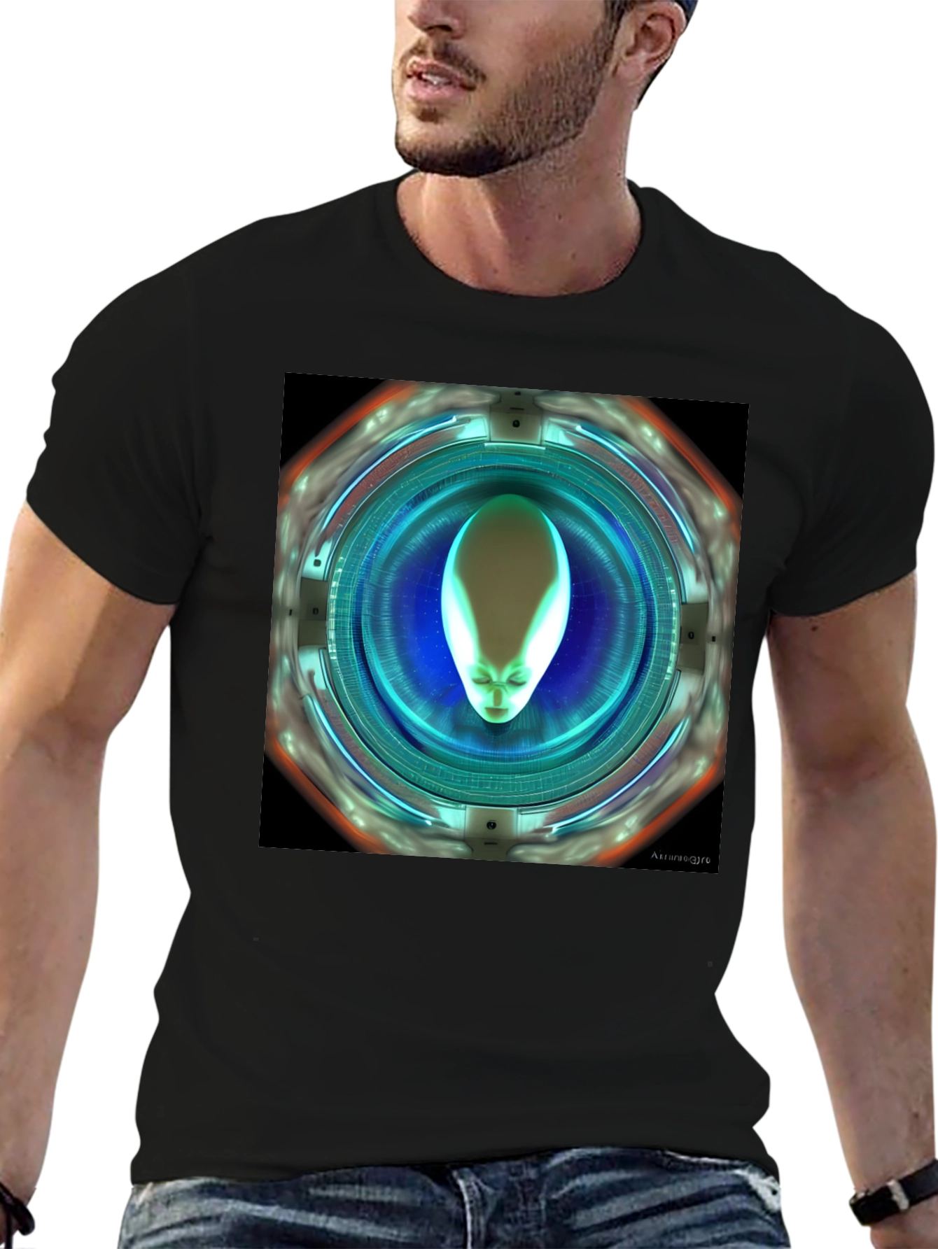 Alien Portal Graphic T-Shirt - Sci-Fi Style