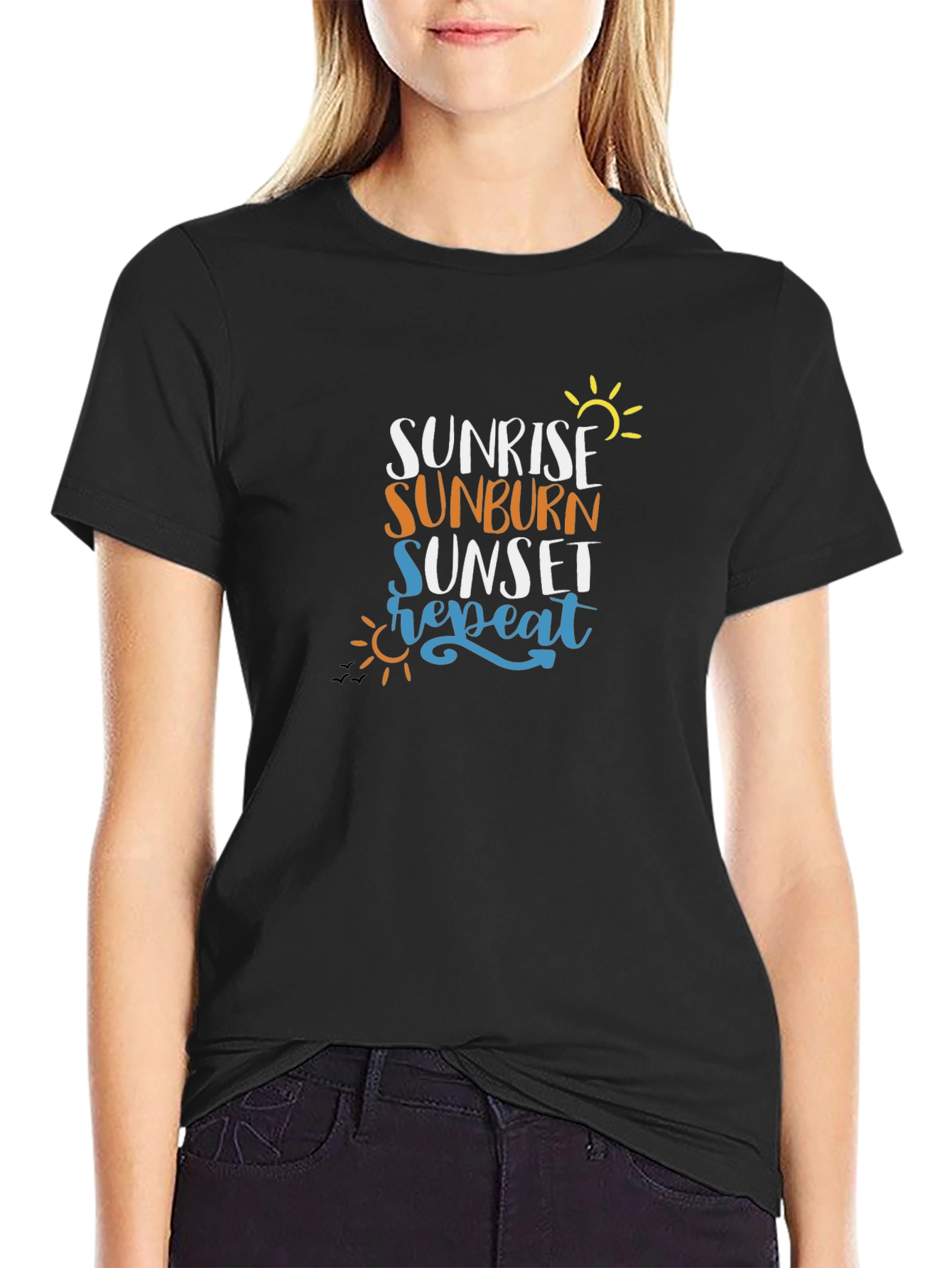 Sunrise Sunburn Sunset Repeat Graphic Tee