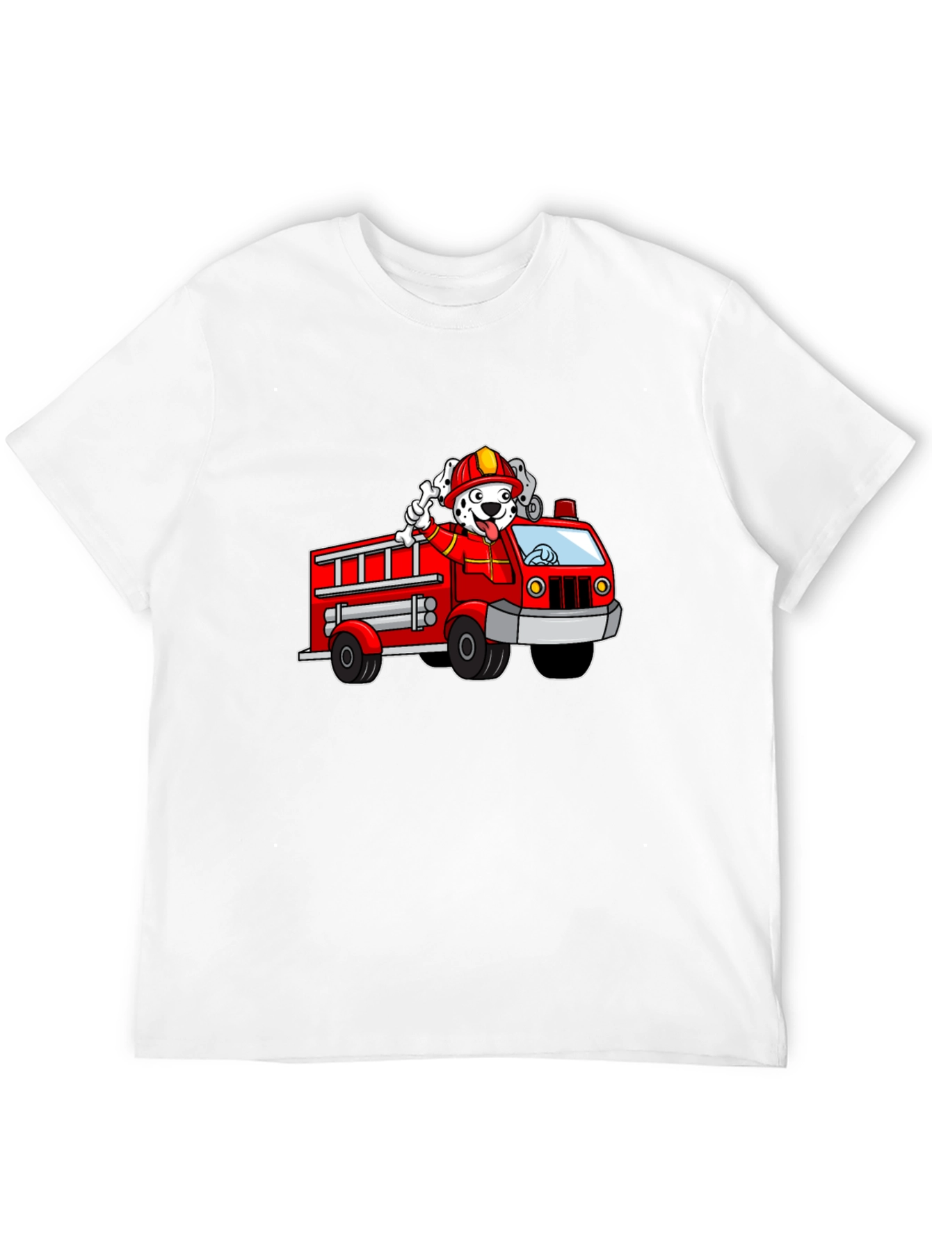 Dalmatian Firefighter T-Shirt - Kids Cartoon Design