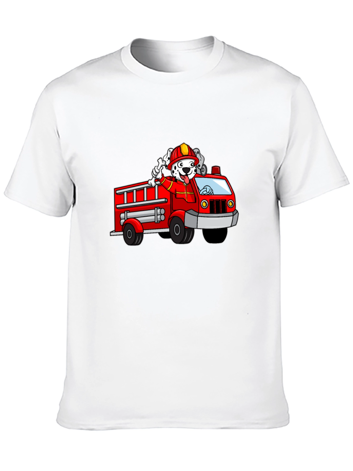 Dalmatian Firefighter T-Shirt - Kids Cartoon Design