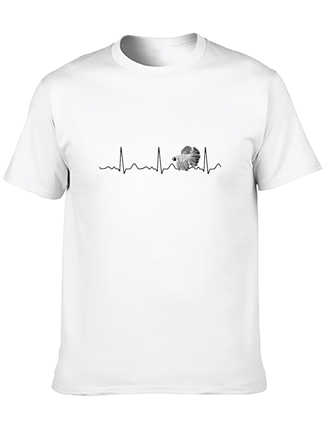 Heartbeat Betta Fish T-Shirt - Black
