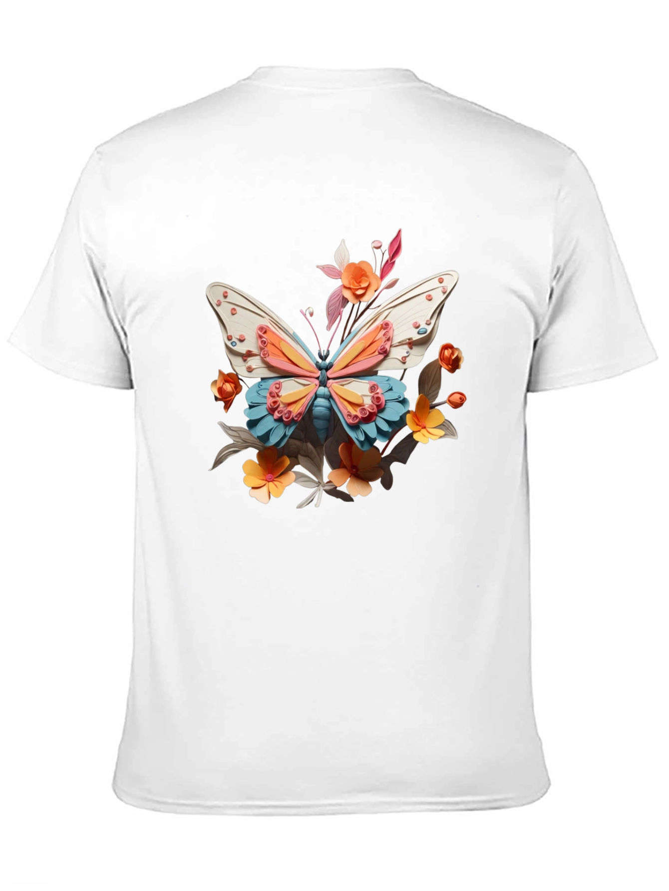 Butterfly Floral Graphic Black T-Shirt