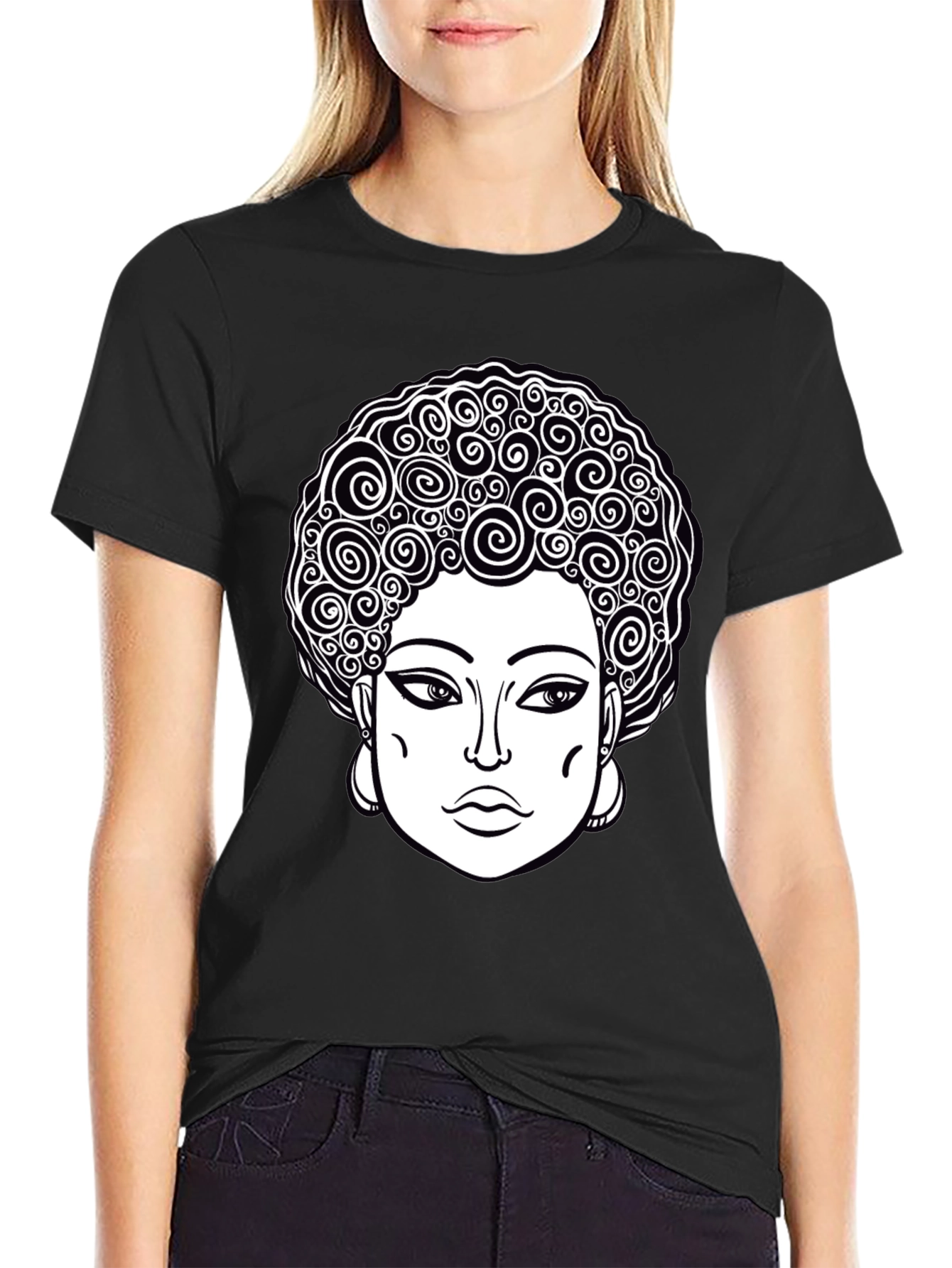 Afro Queen Graphic Tee - Black Unisex T-Shirt