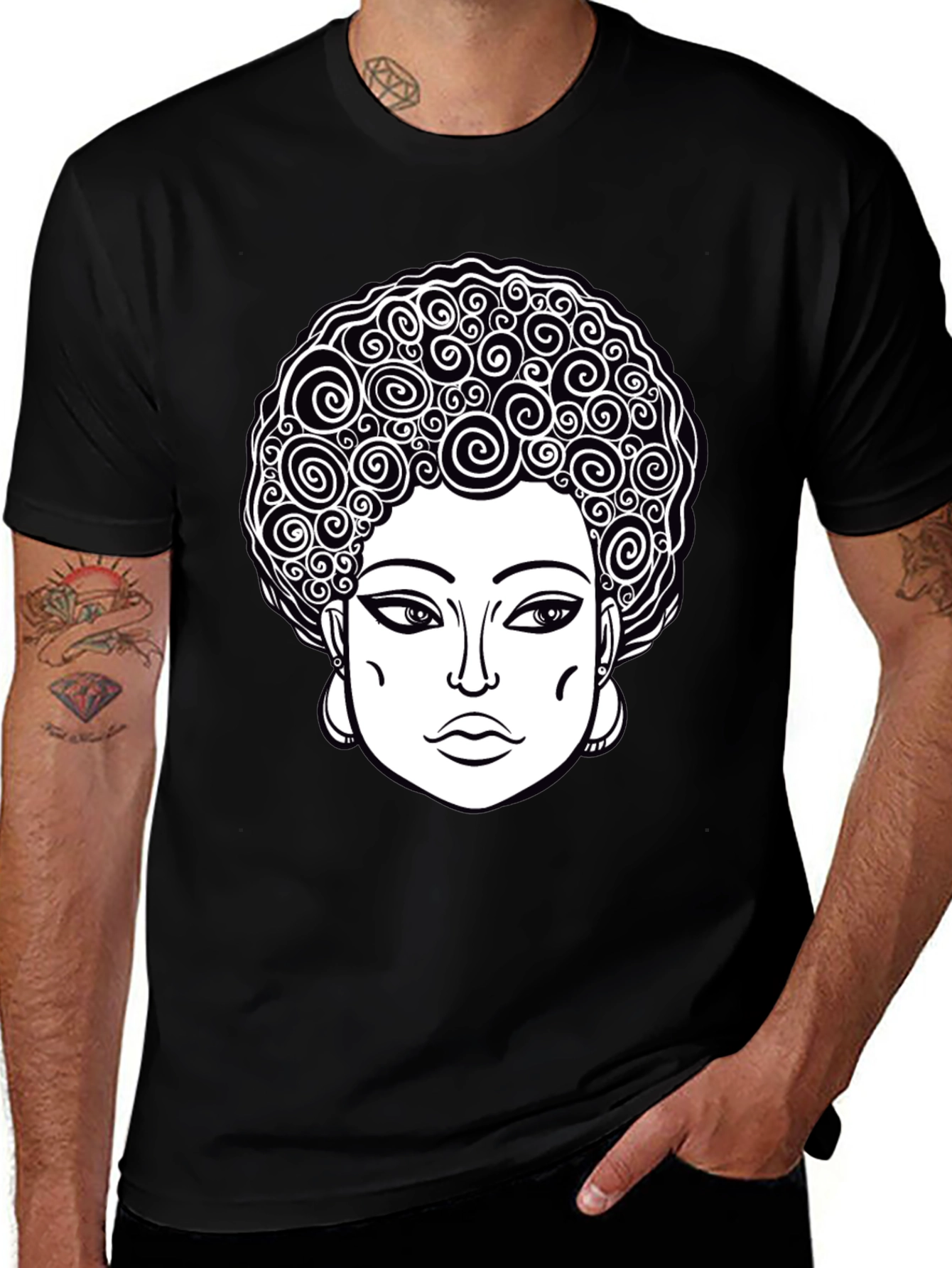 Afro Queen Graphic Tee - Black Unisex T-Shirt