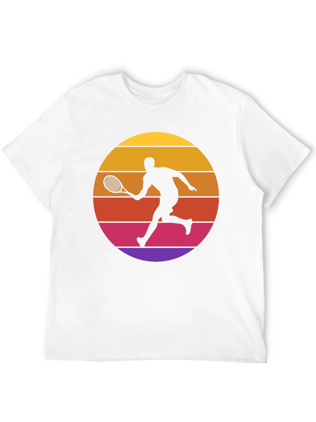 Retro Tennis Player Sunset Graphic T-Shirt
