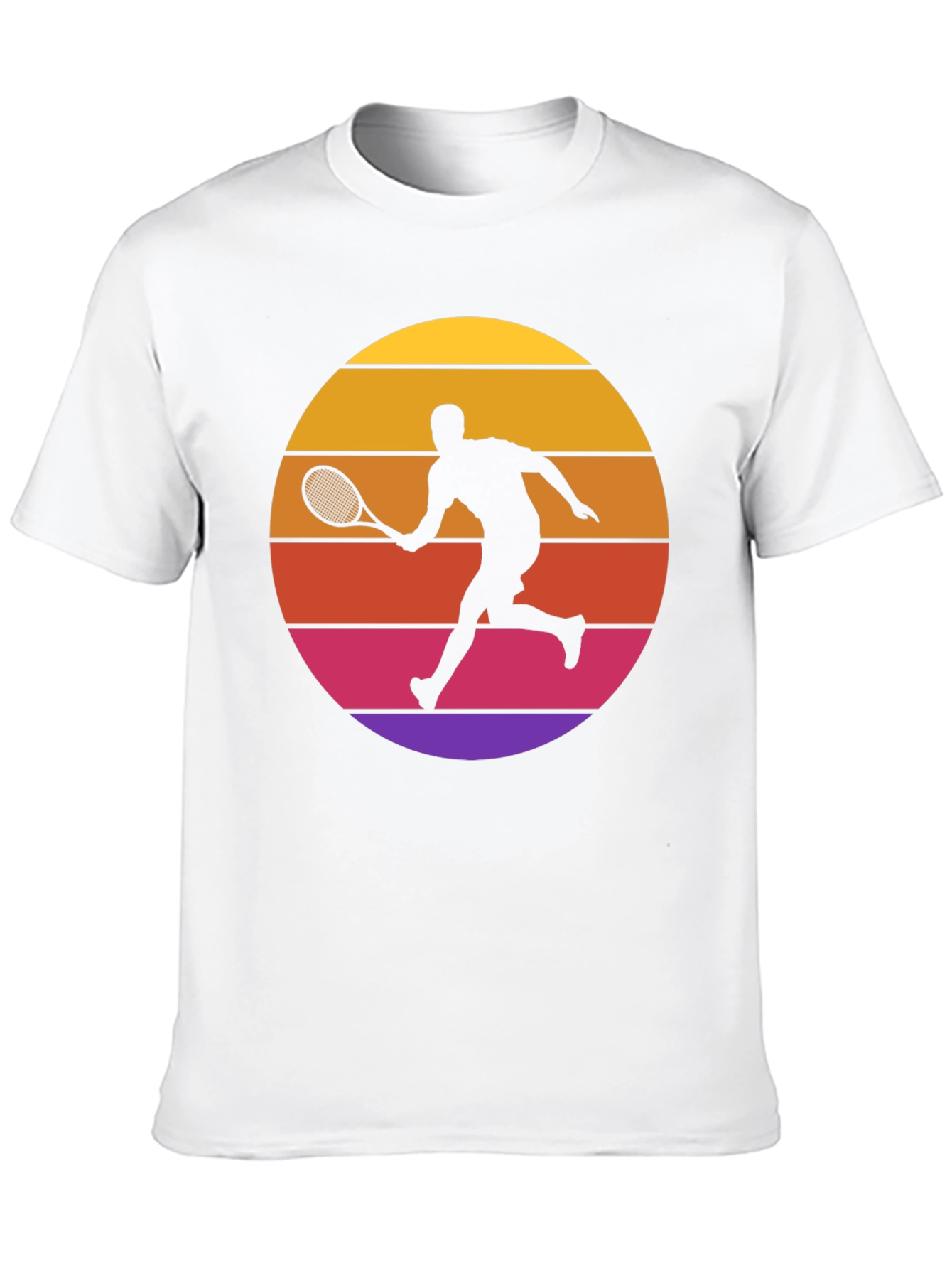 Retro Tennis Player Sunset Graphic T-Shirt