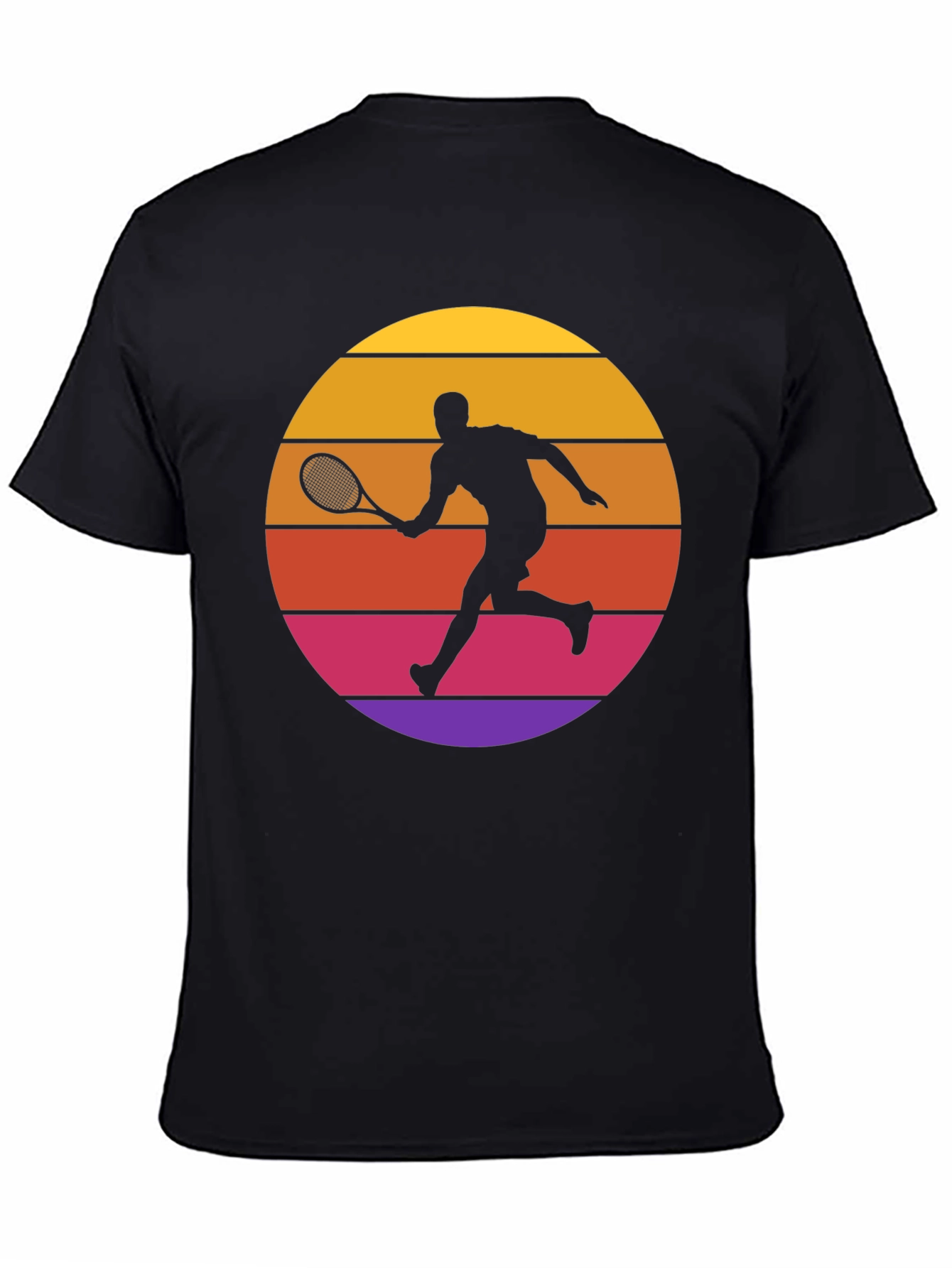 Retro Tennis Player Sunset Graphic T-Shirt