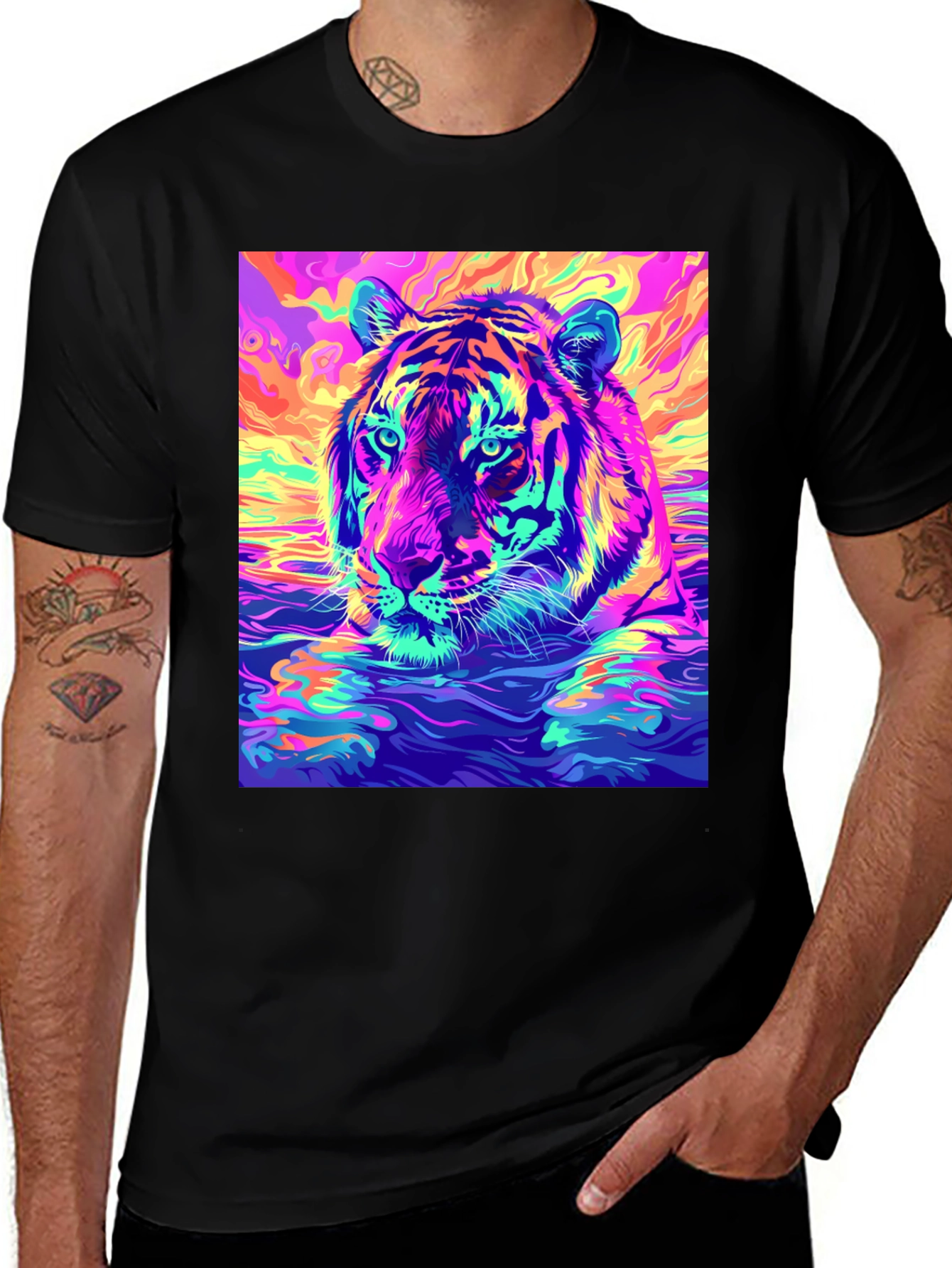 Psychedelic Tiger Graphic Tee