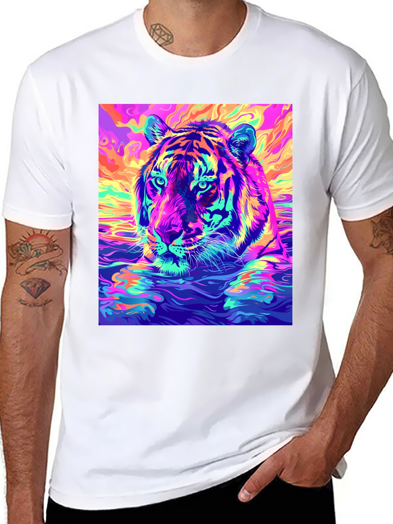 Psychedelic Tiger Graphic Tee