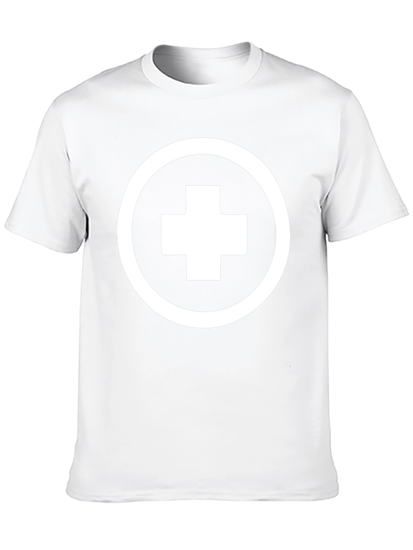 Black T-Shirt with White Cross Circle Graphic