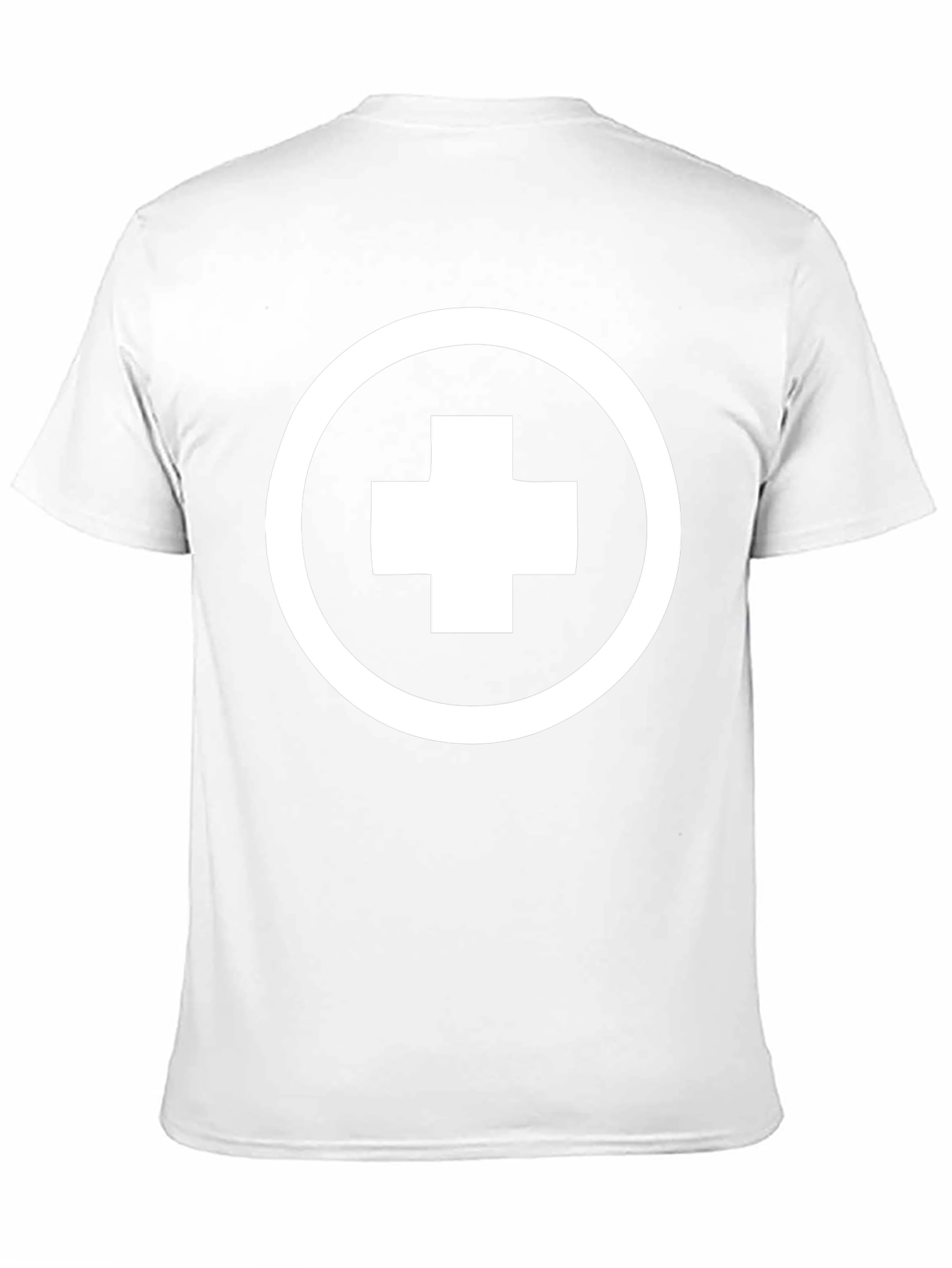 Black T-Shirt with White Cross Circle Graphic