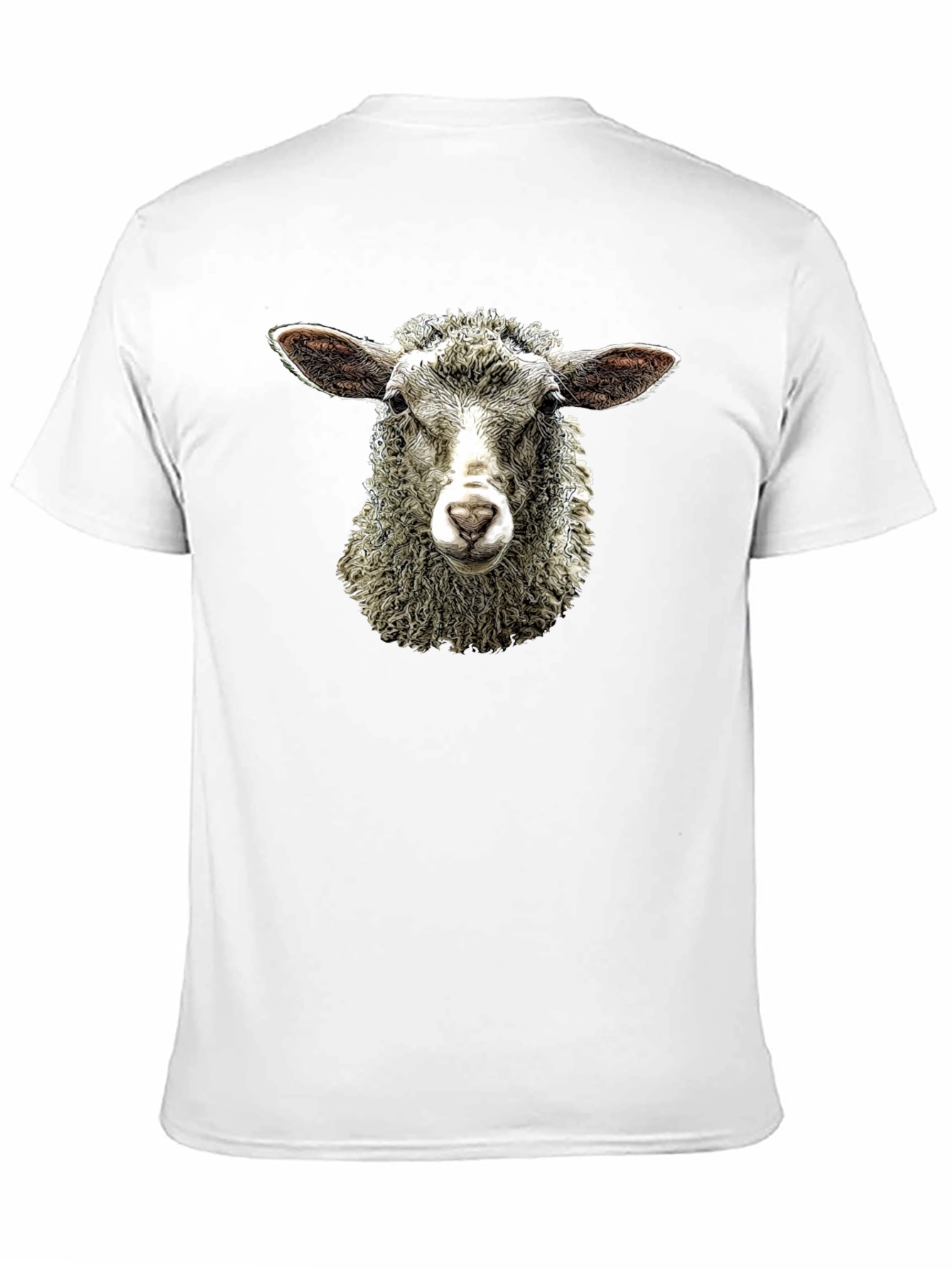 Sheep Head T-Shirt - Black Crew Neck Tee