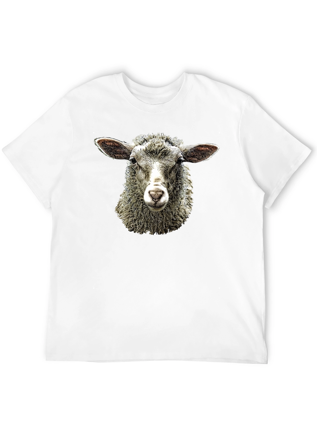 Sheep Head T-Shirt - Black Crew Neck Tee