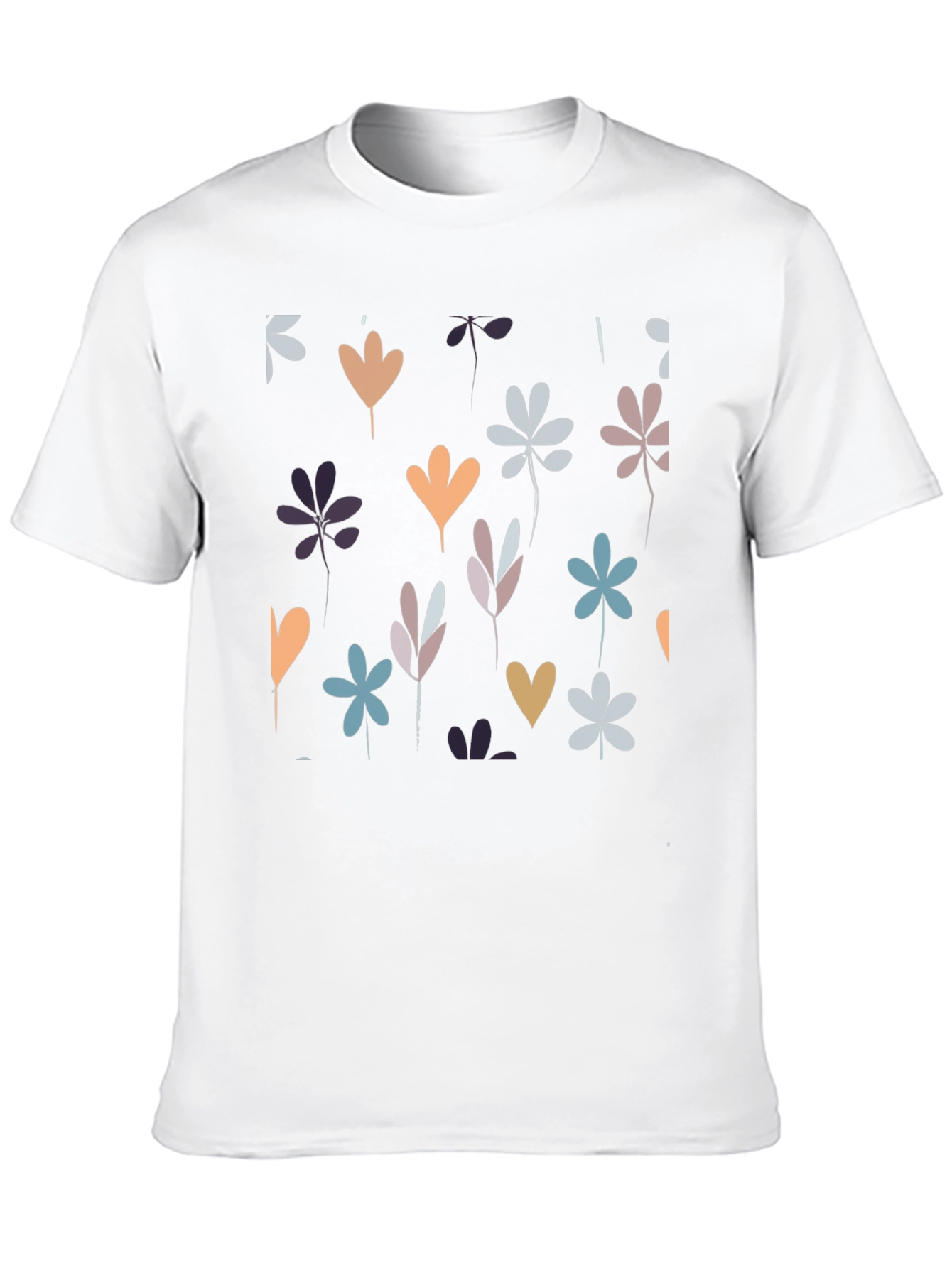 Floral Print Black Tee