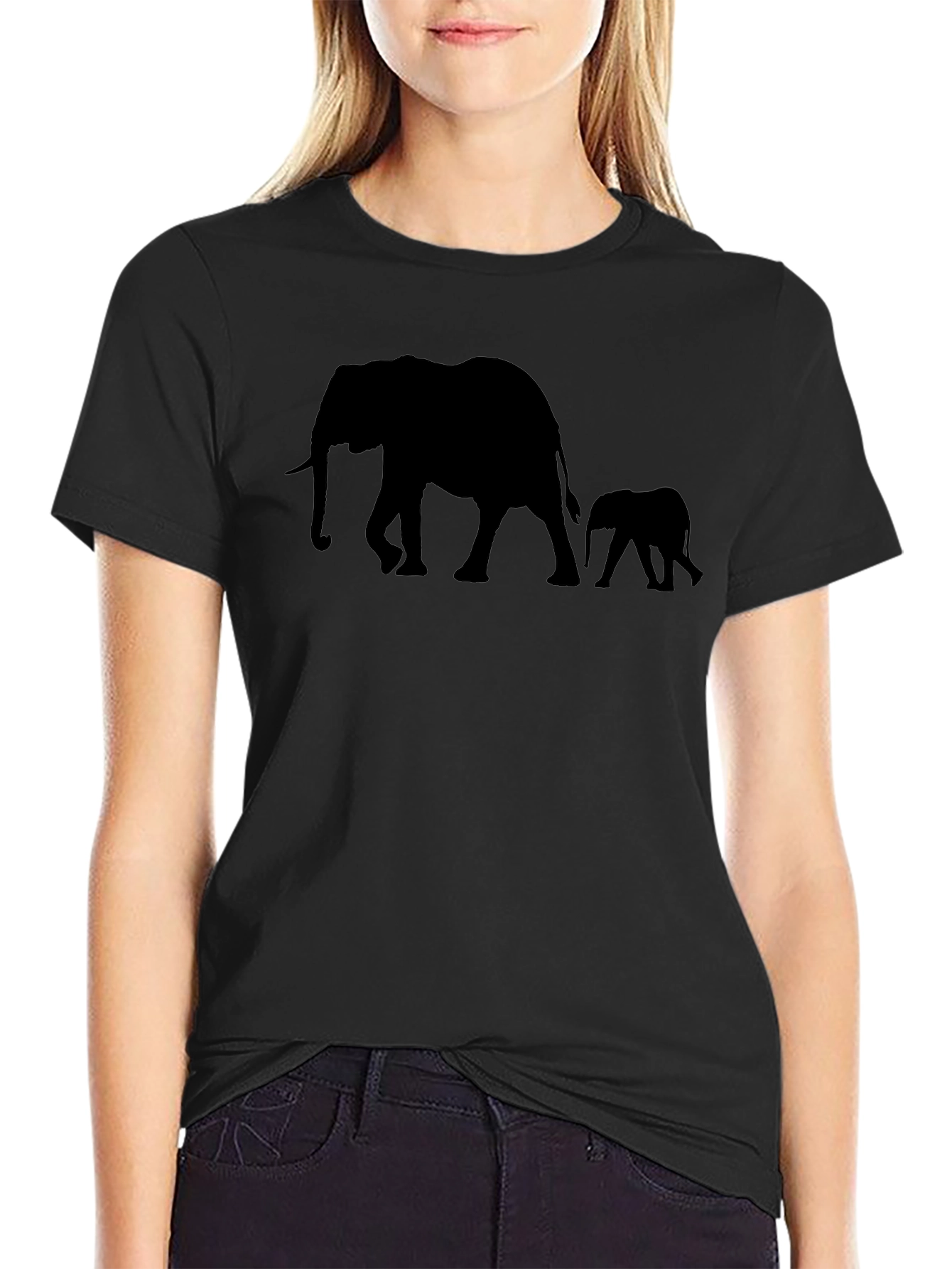 Elephant Family Silhouette Graphic Tee