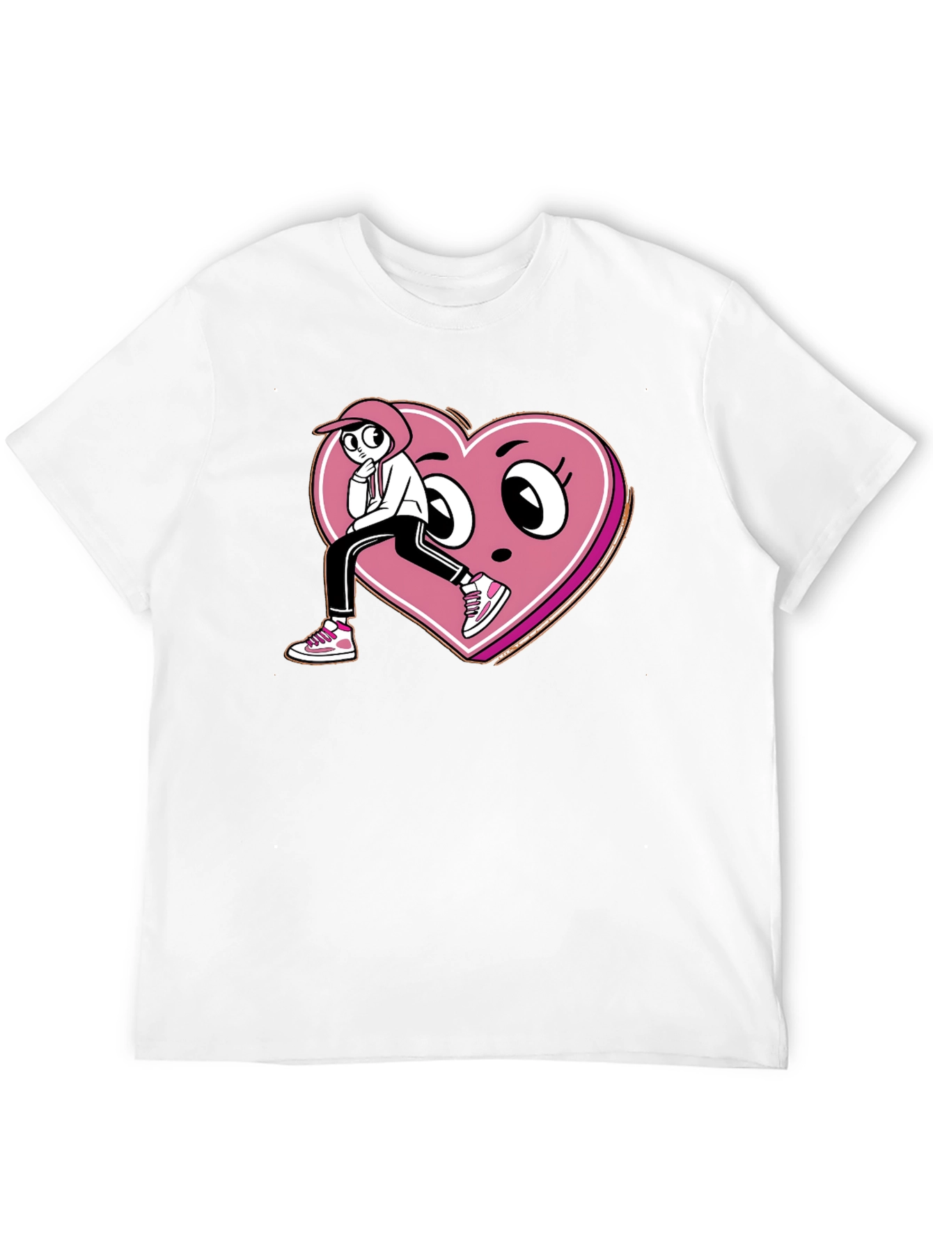Cartoon Heart Graphic T-Shirt