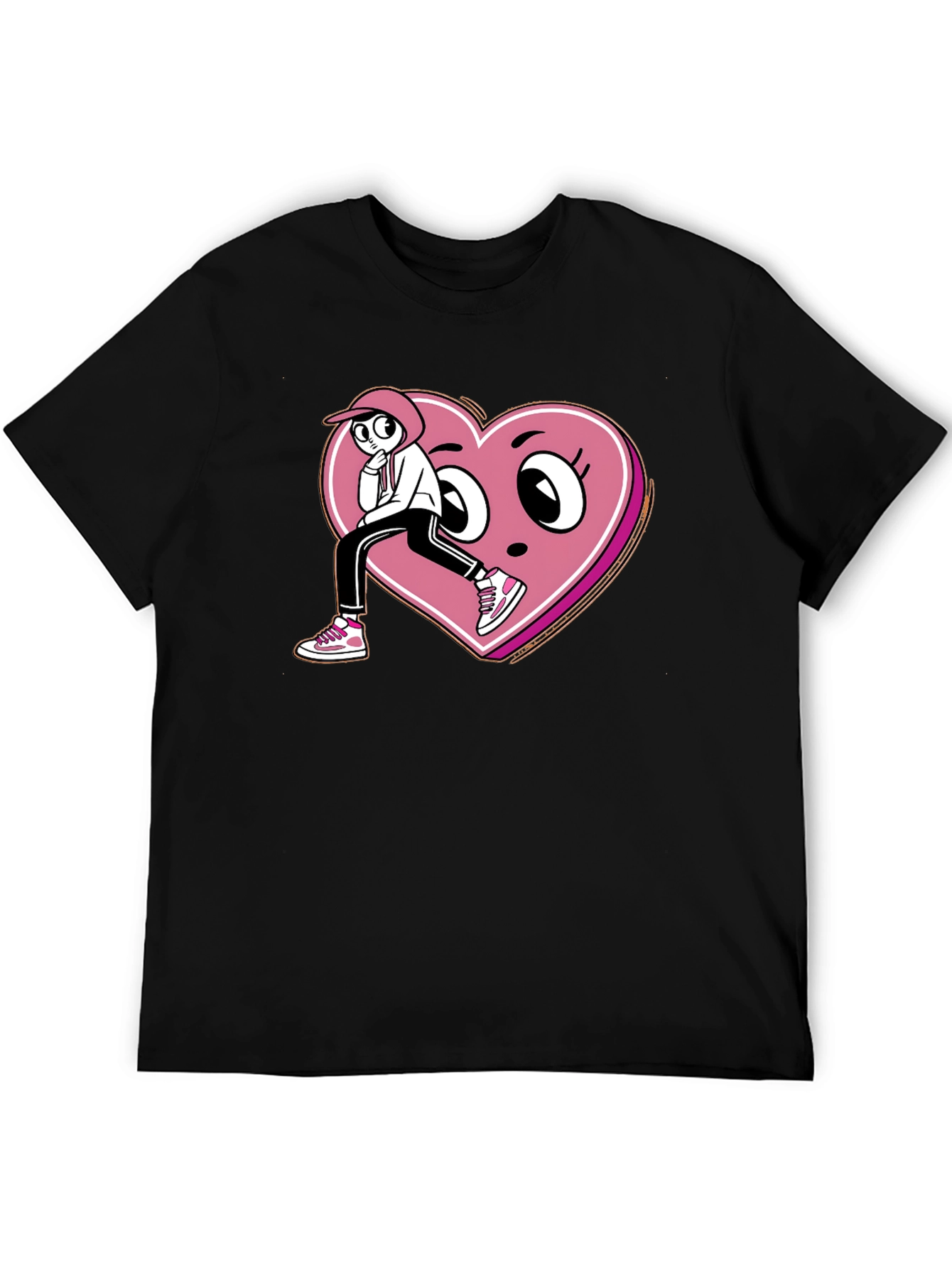Cartoon Heart Graphic T-Shirt