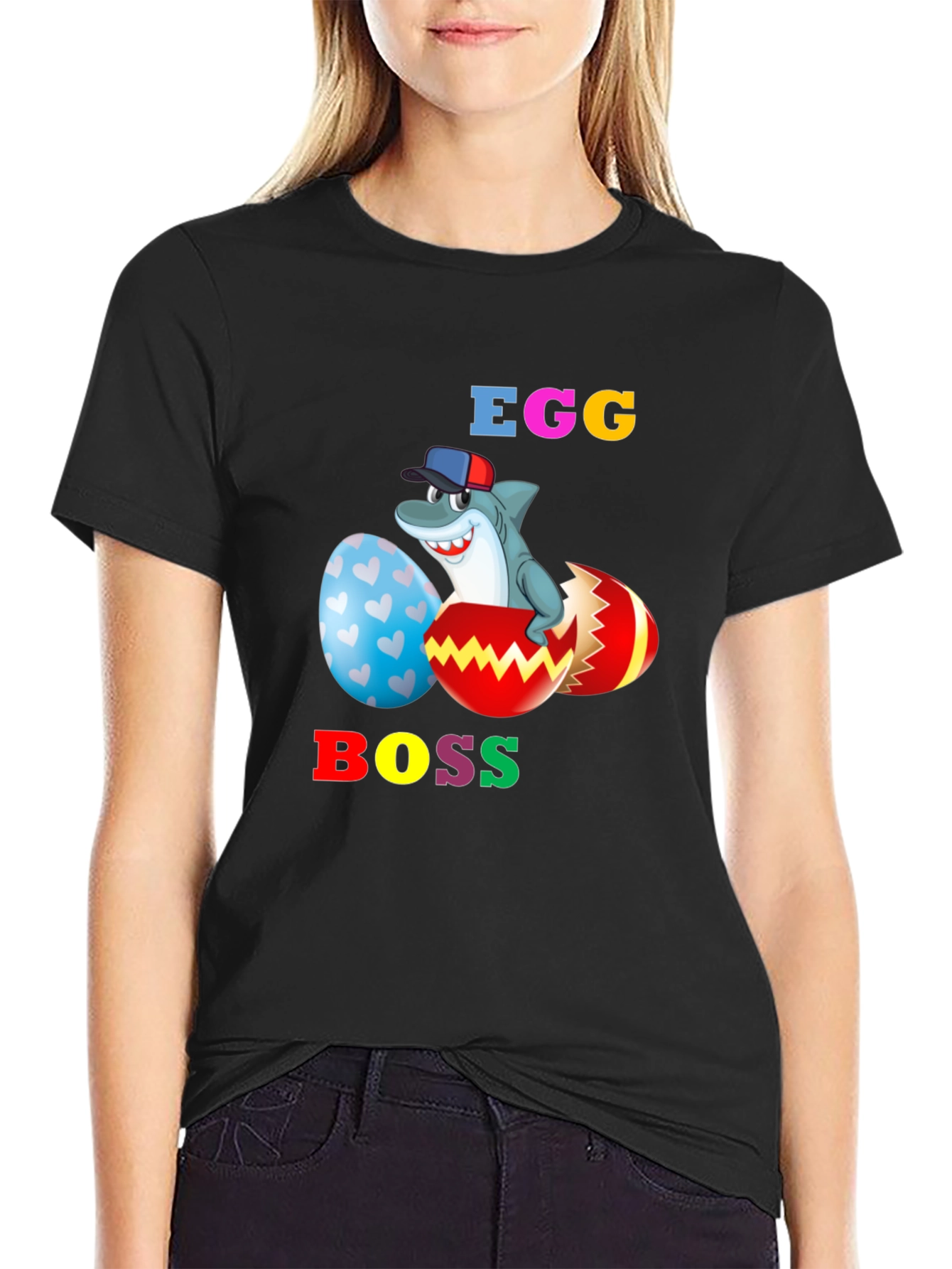 Egg Boss Shark Easter T-Shirt