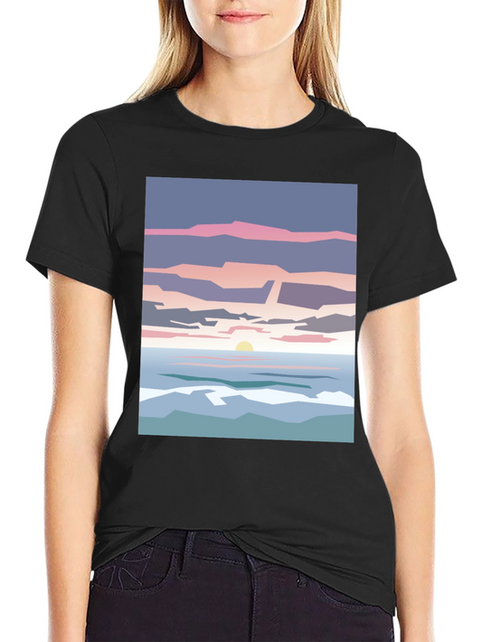 Abstract Sunset T-Shirt - Artistic Beach Design