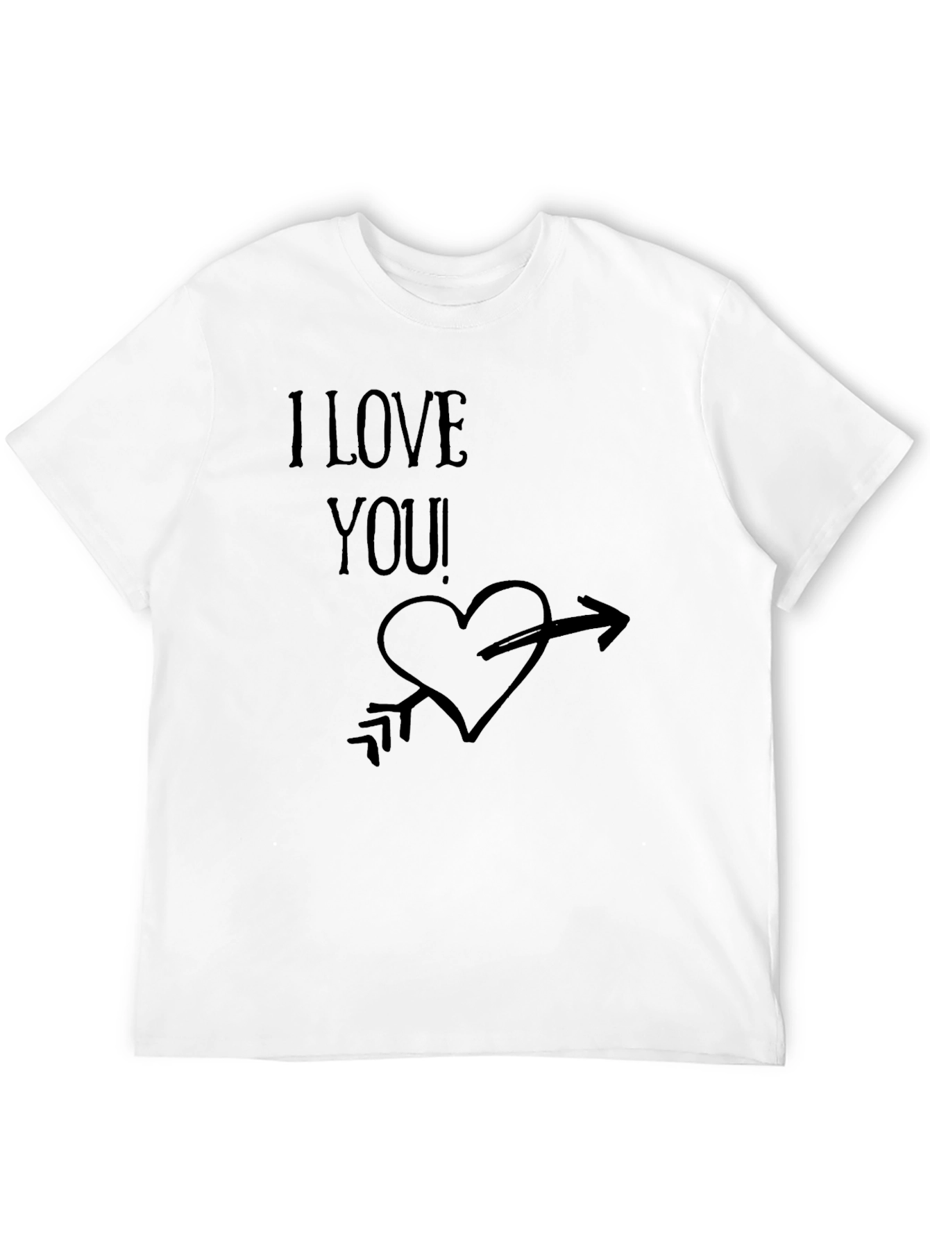 I Love You! Graphic Print Mens Black T-Shirt